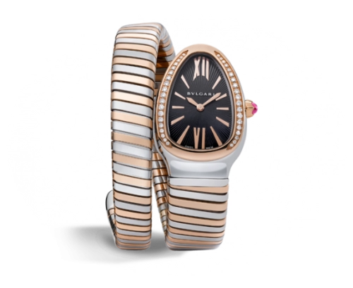 Bulgari 102098 Serpenti Tubogas Two Tone Black Diamond