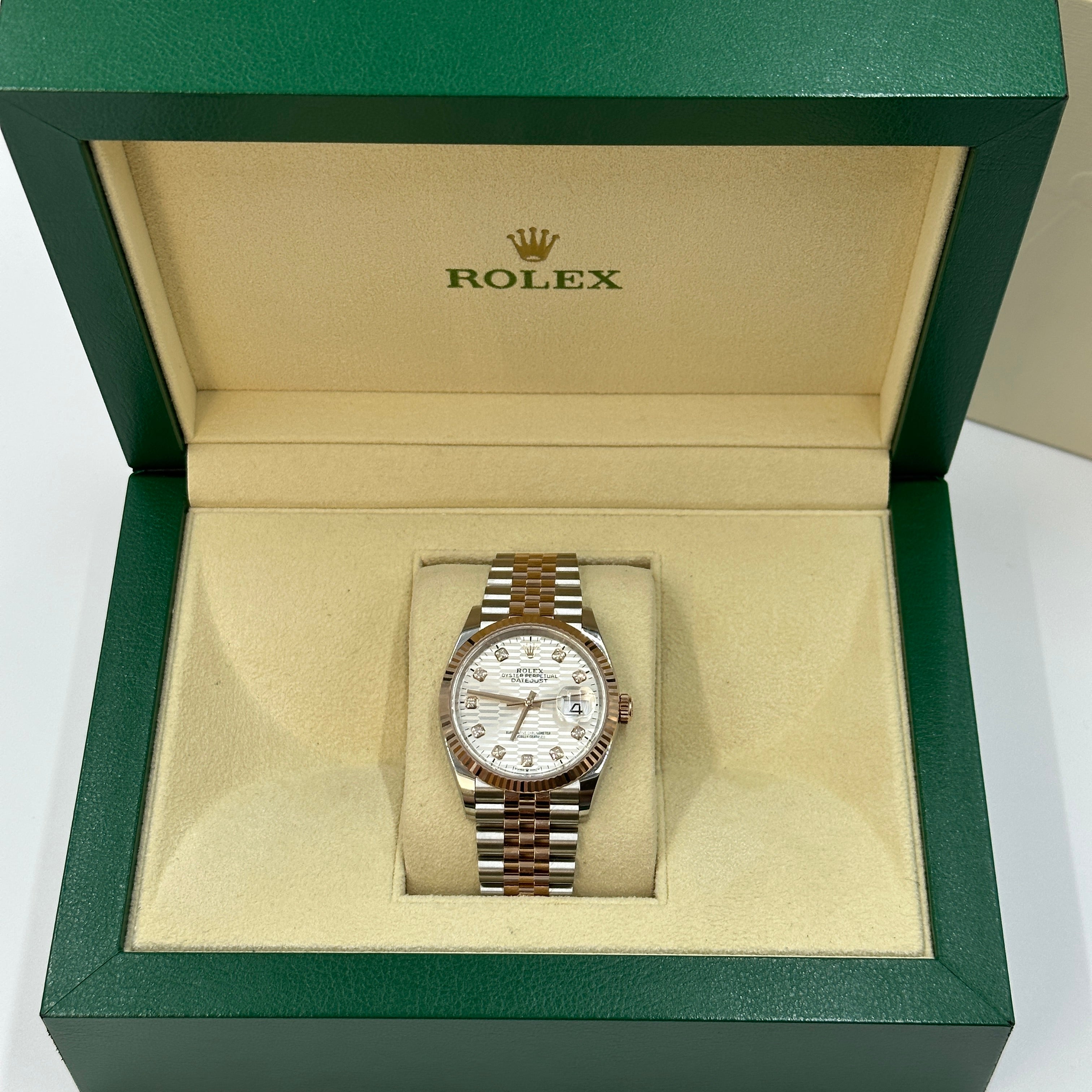 Rolex Datejust 36 126231G Silber geriffeltes Jubiläum 2024