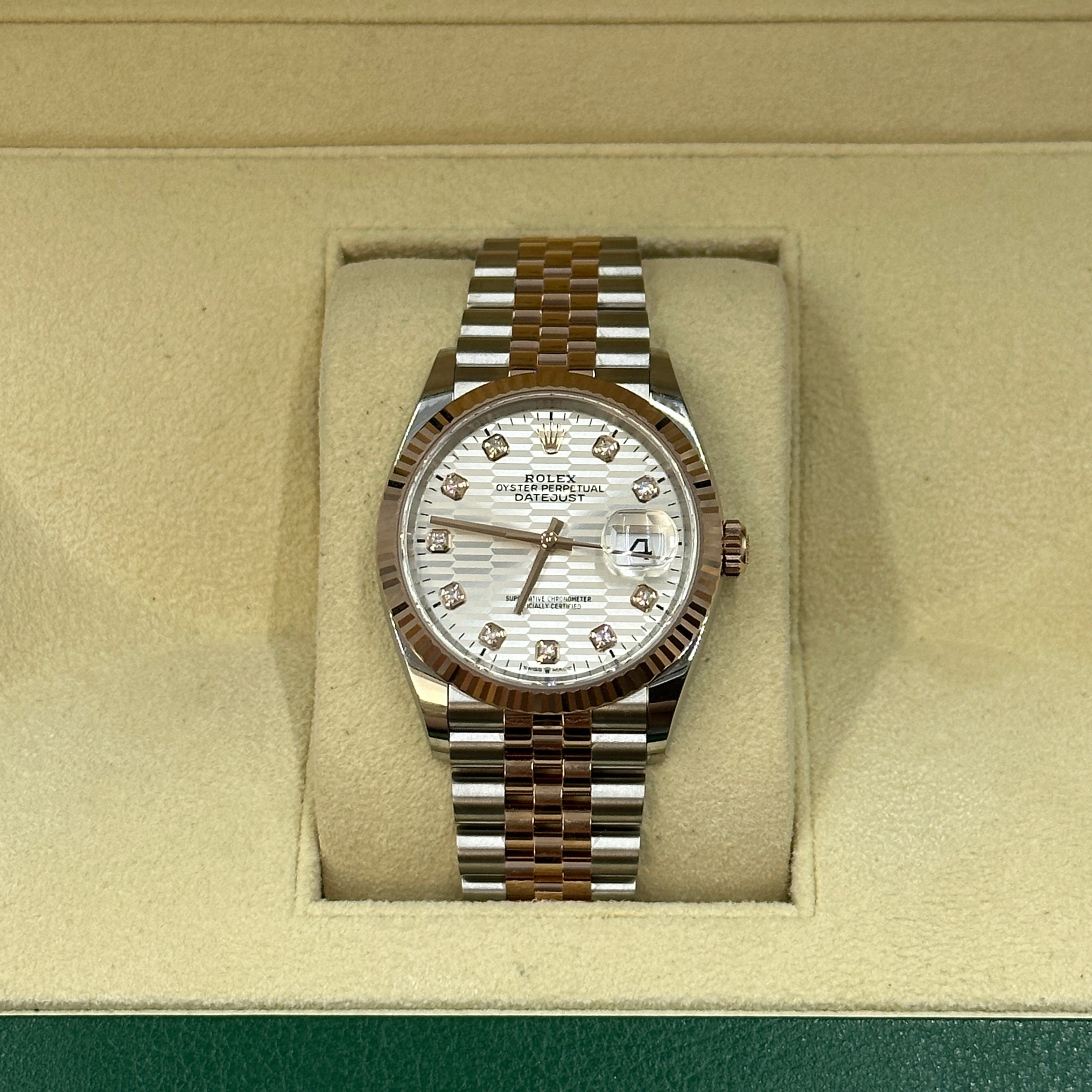 Rolex Datejust 36 126231G Silber geriffeltes Jubiläum 2024