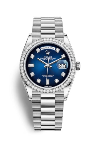 Rolex Day-Date 36 128349RBR Blue Diamond Dial Oyster