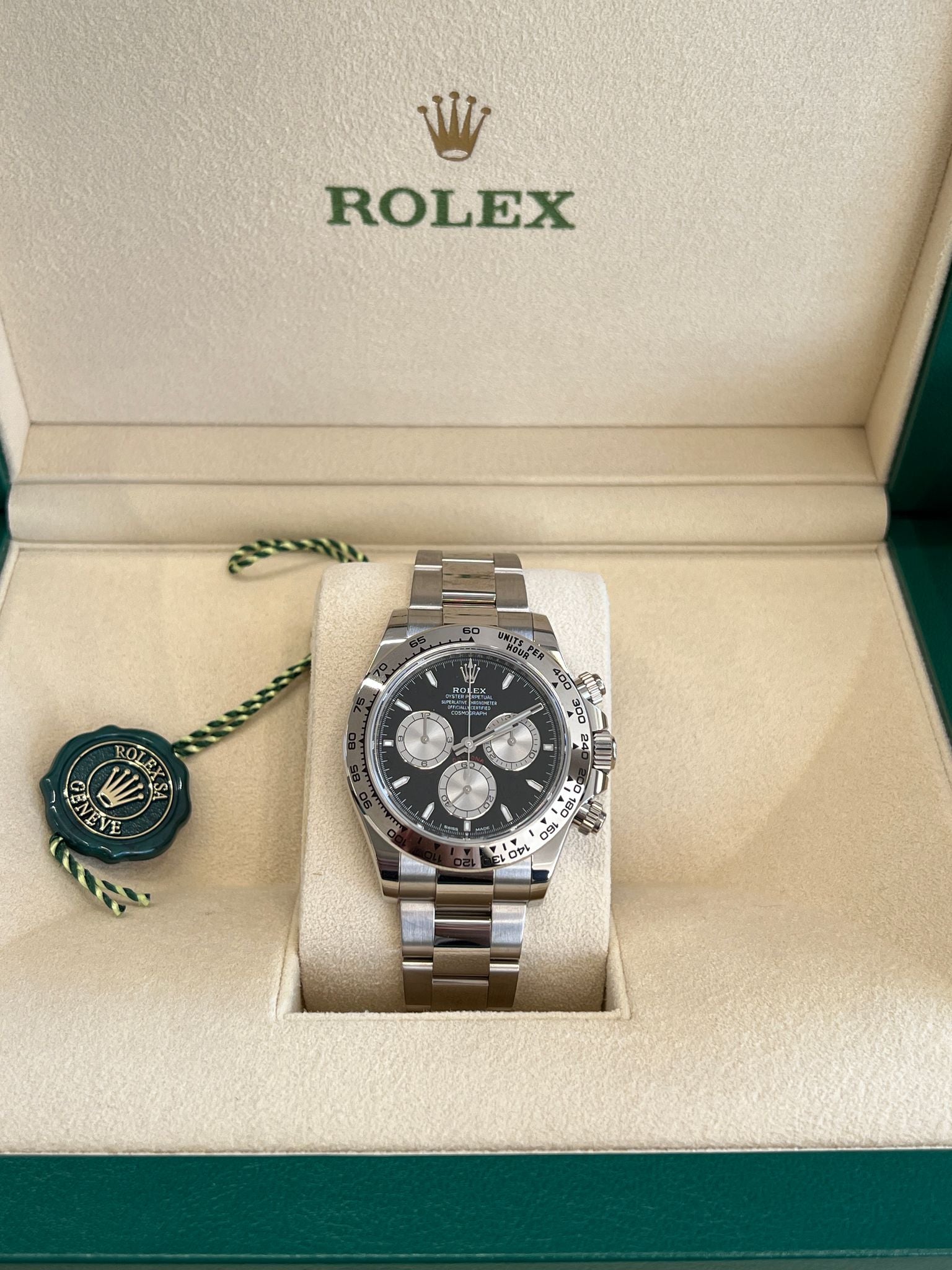 Rolex Cosmograph Daytona 126509 Hellschwarz und Stahl