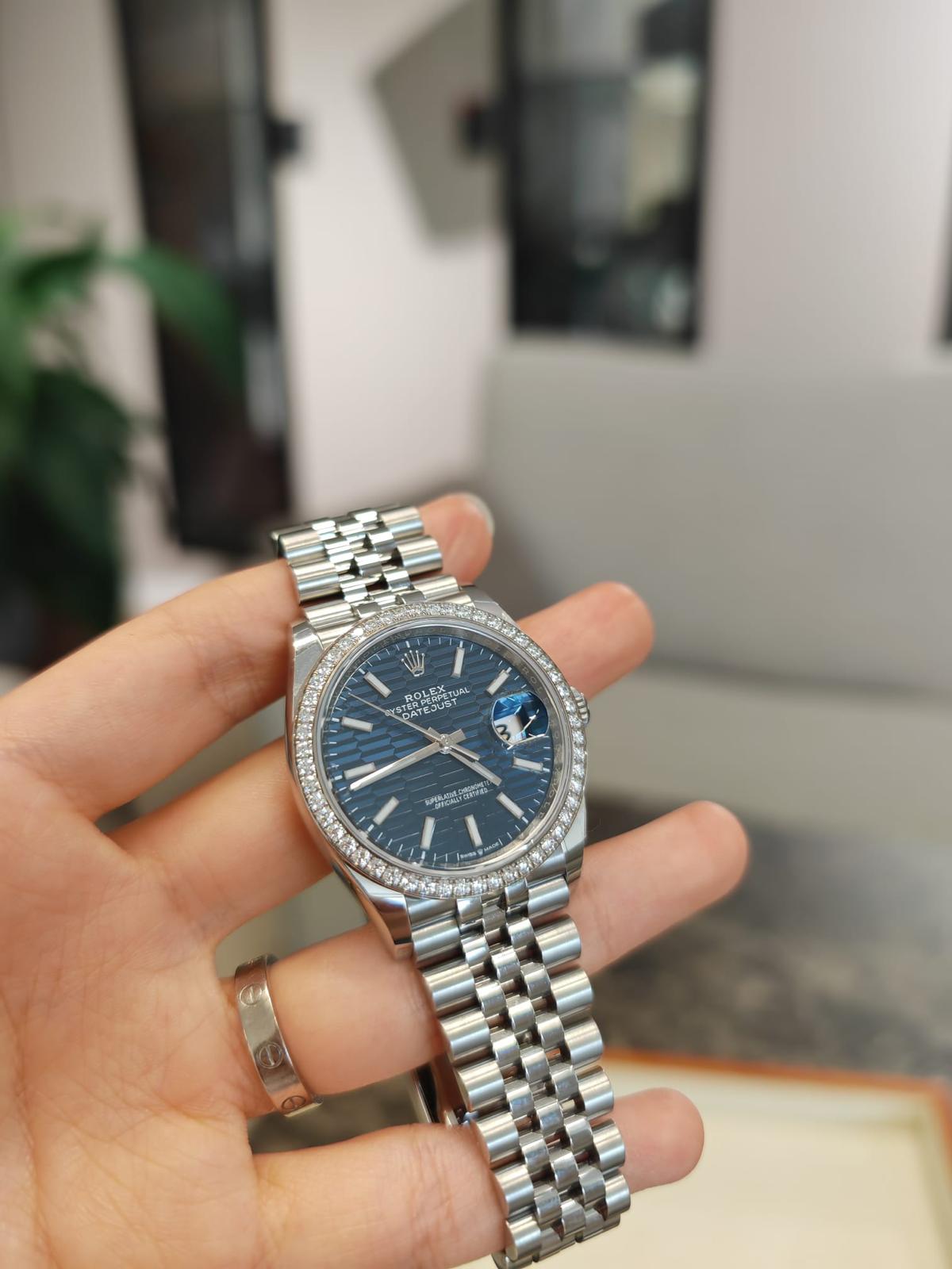 Rolex Datejust 36 126284RBR Geriffeltes blaues Jubiläum 2021