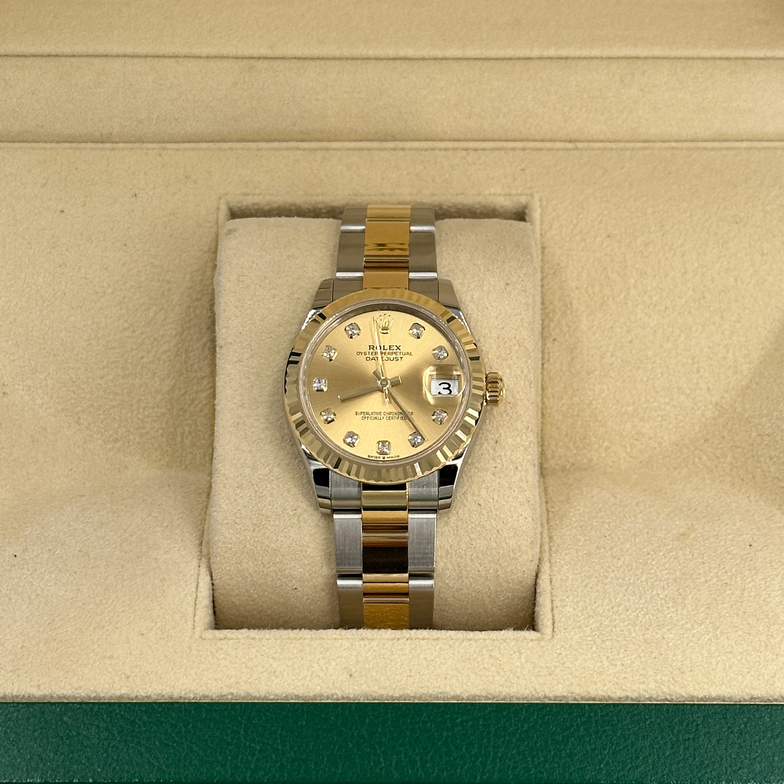 Rolex Datejust 31 278273g Champagne Diamonds Oyster 2025