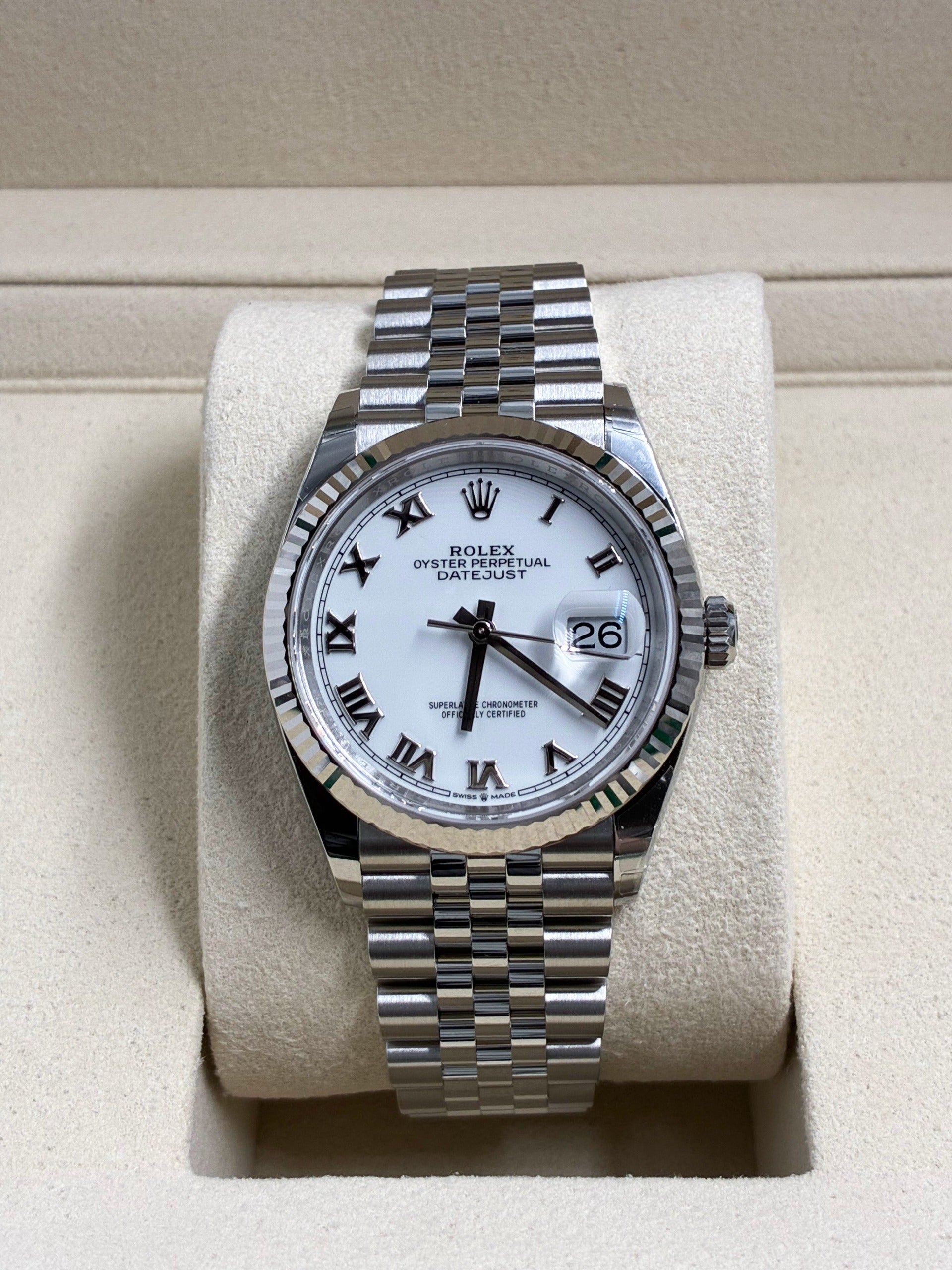 Rolex Datejust 36 126234 WHITE ROMAN JUB