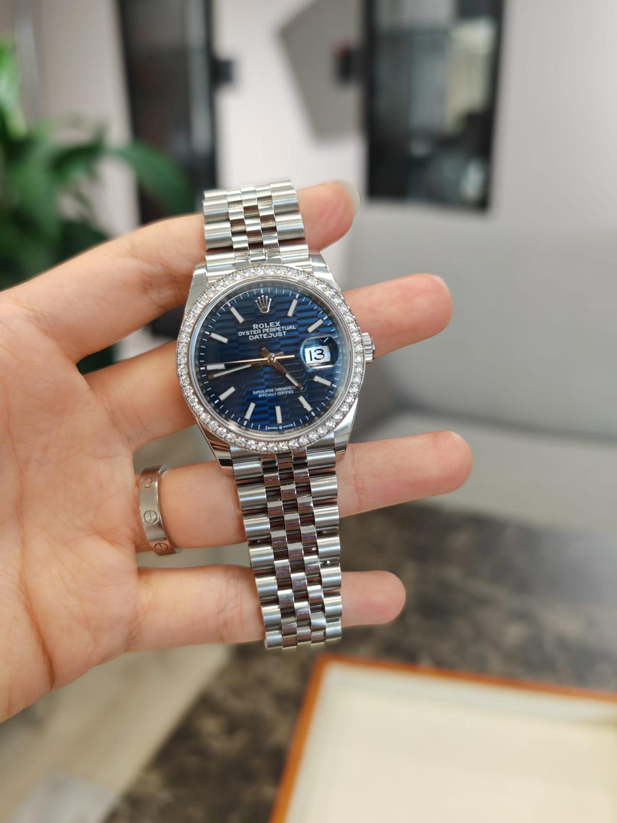 Rolex Datejust 36 126284RBR Geriffeltes blaues Jubiläum 2021