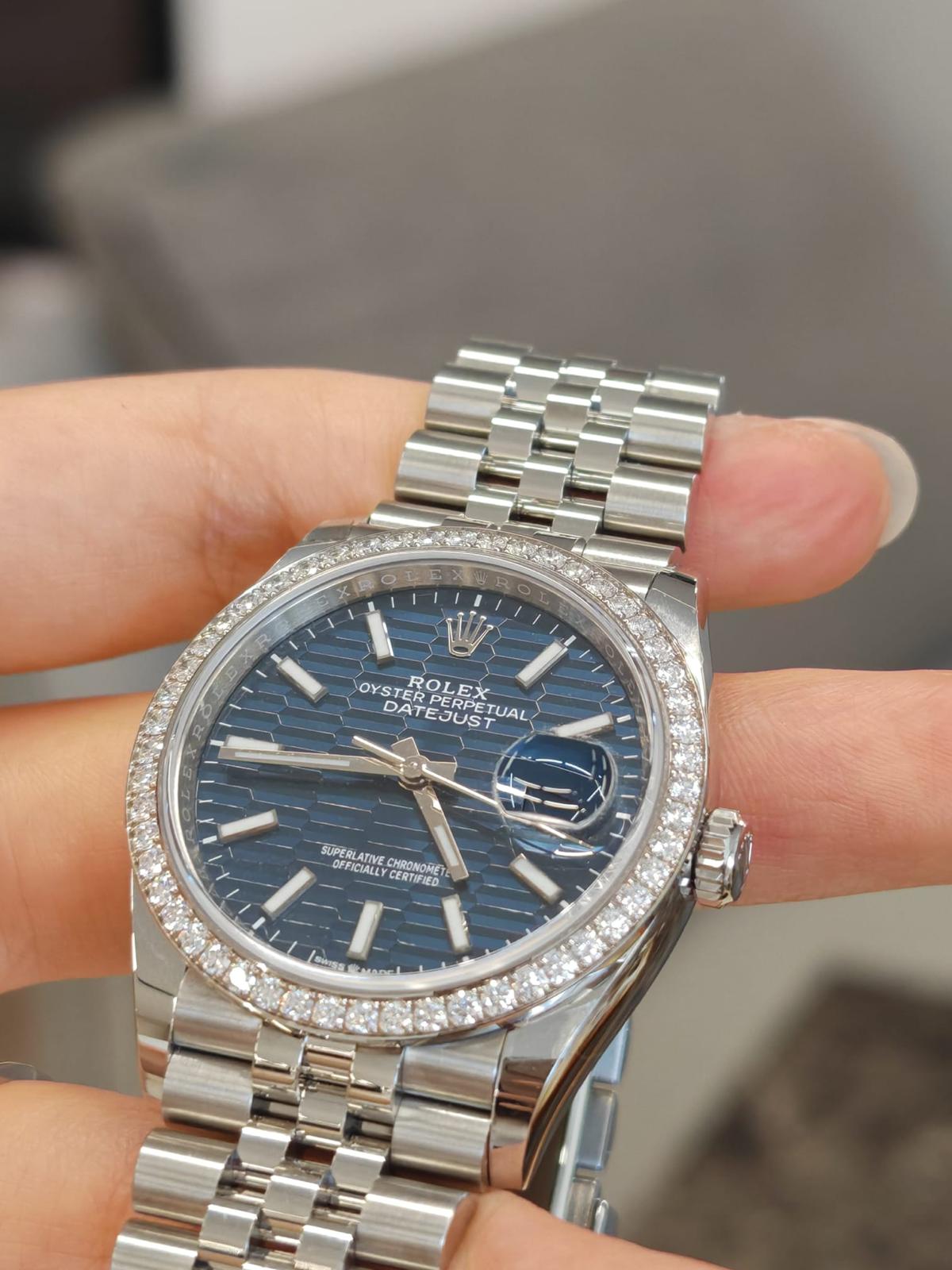 Rolex Datejust 36 126284RBR Geriffeltes blaues Jubiläum 2021