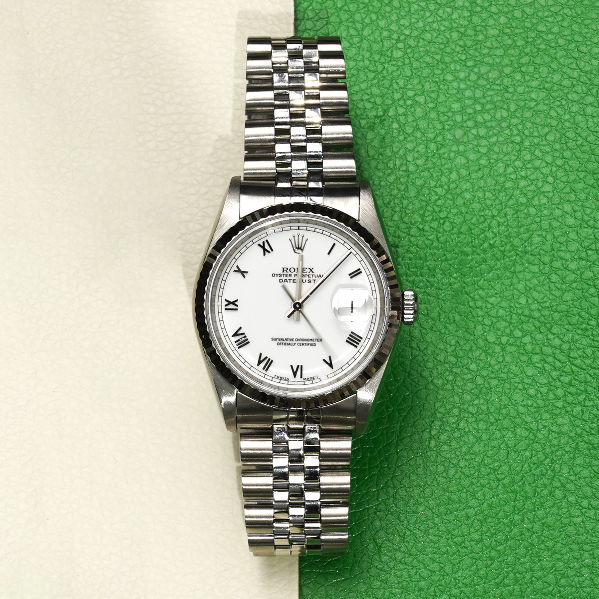 Rolex Datejust 36 16234 White Roman Jubilee 1994 full set