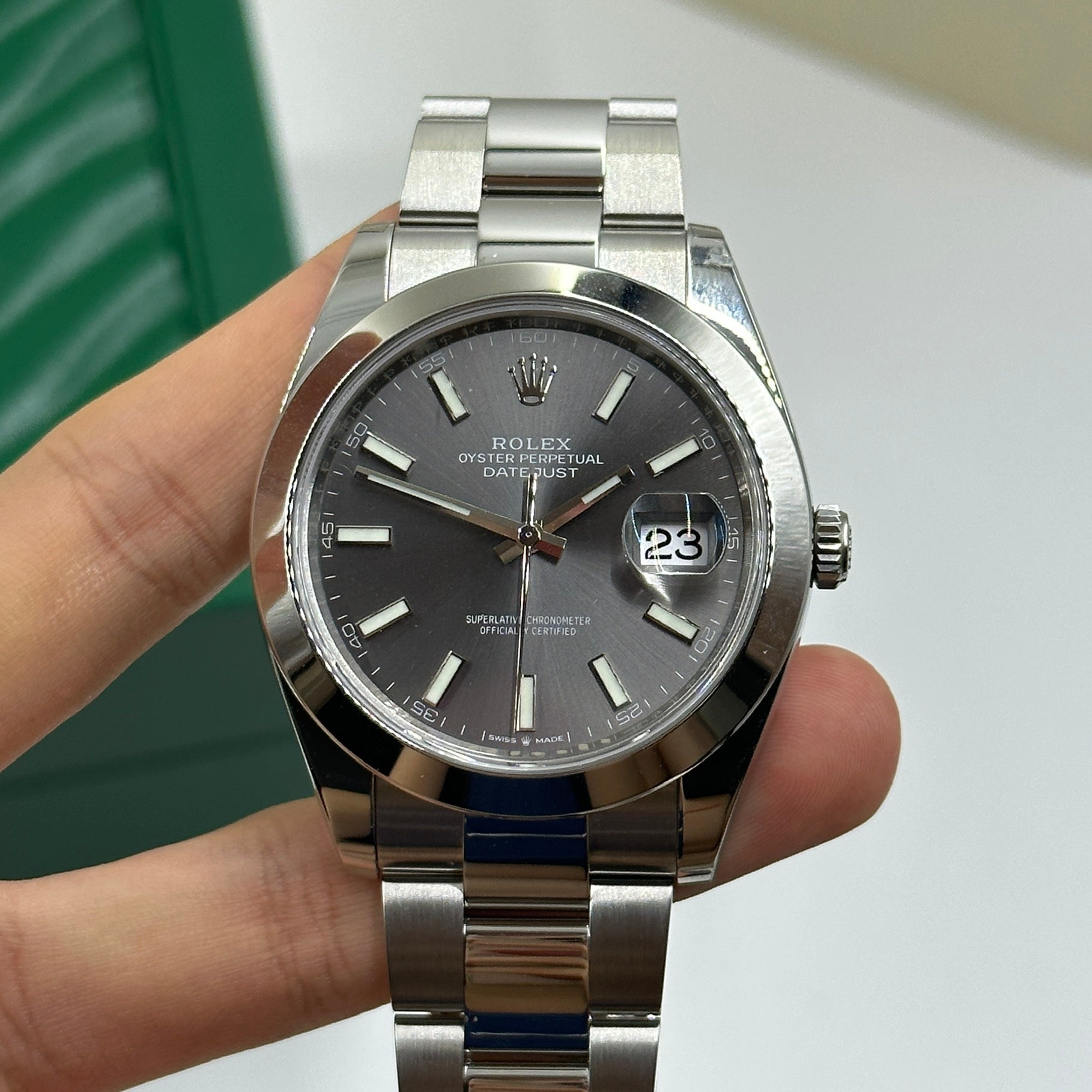 Rolex Datejust 41 126300 Grey Index Dial Oyster