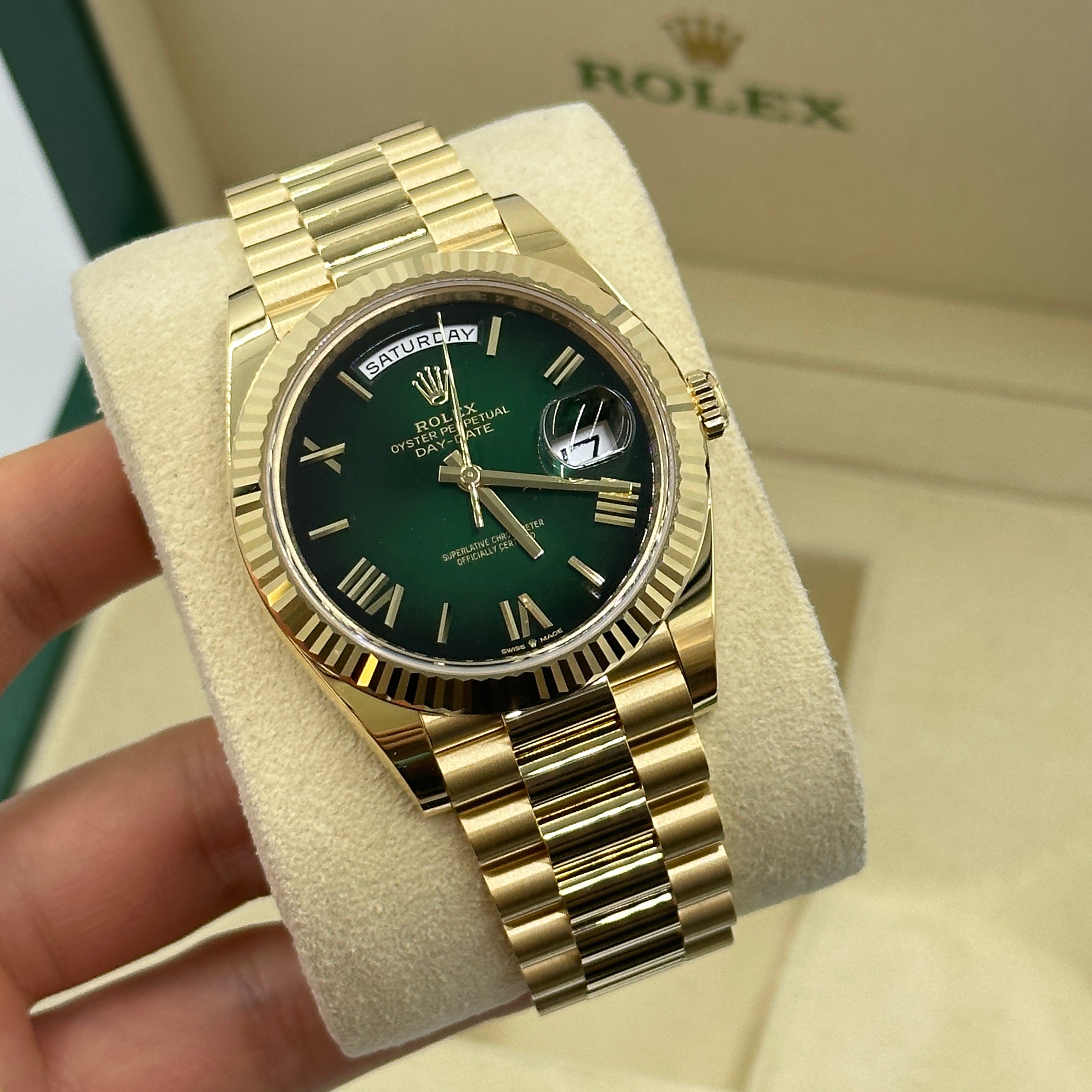 Rolex Day-Date 40 228238 Green Ombré roman