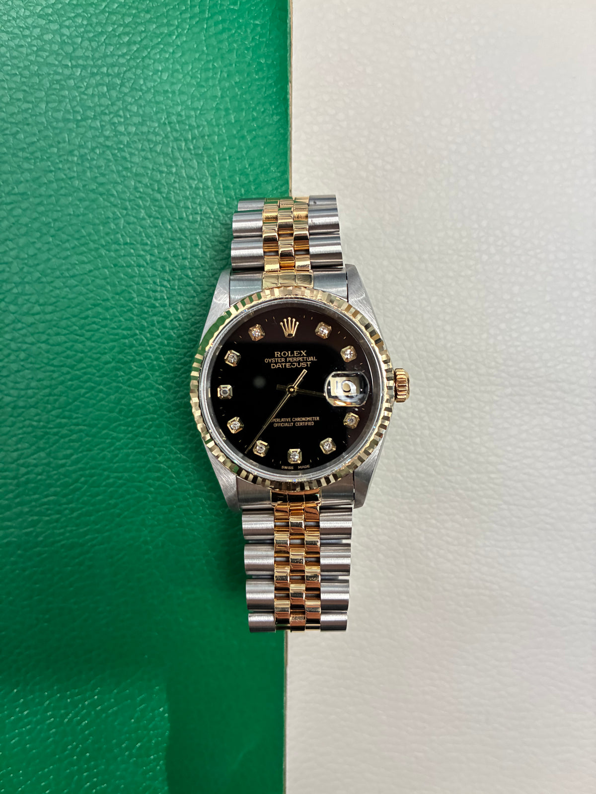 Rolex Datejust 36 16233 Black Diamond Jubilee 1997 Full Set-AAE