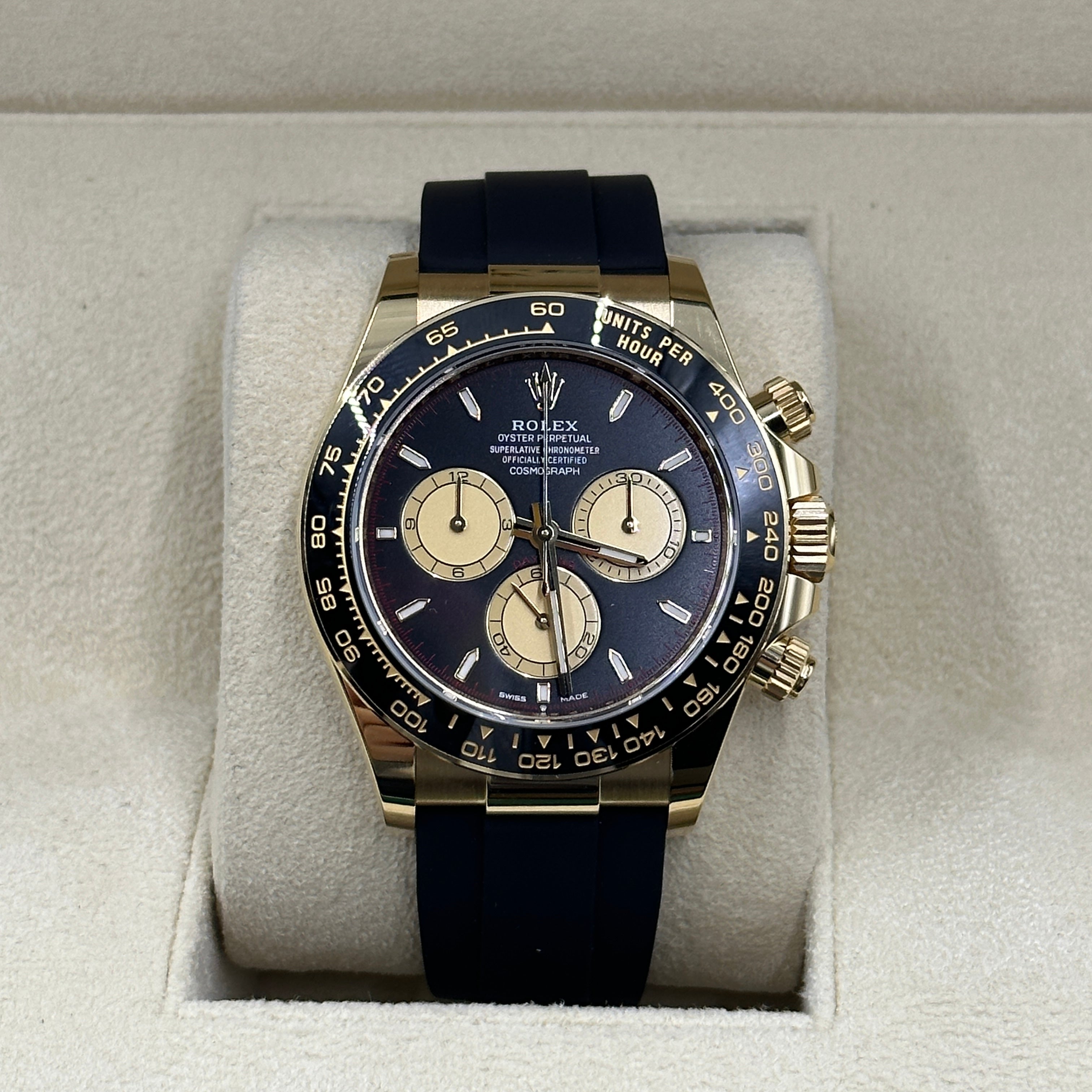 Rolex Cosmograph Daytona 126518 Intensives Schwarz und Champagner