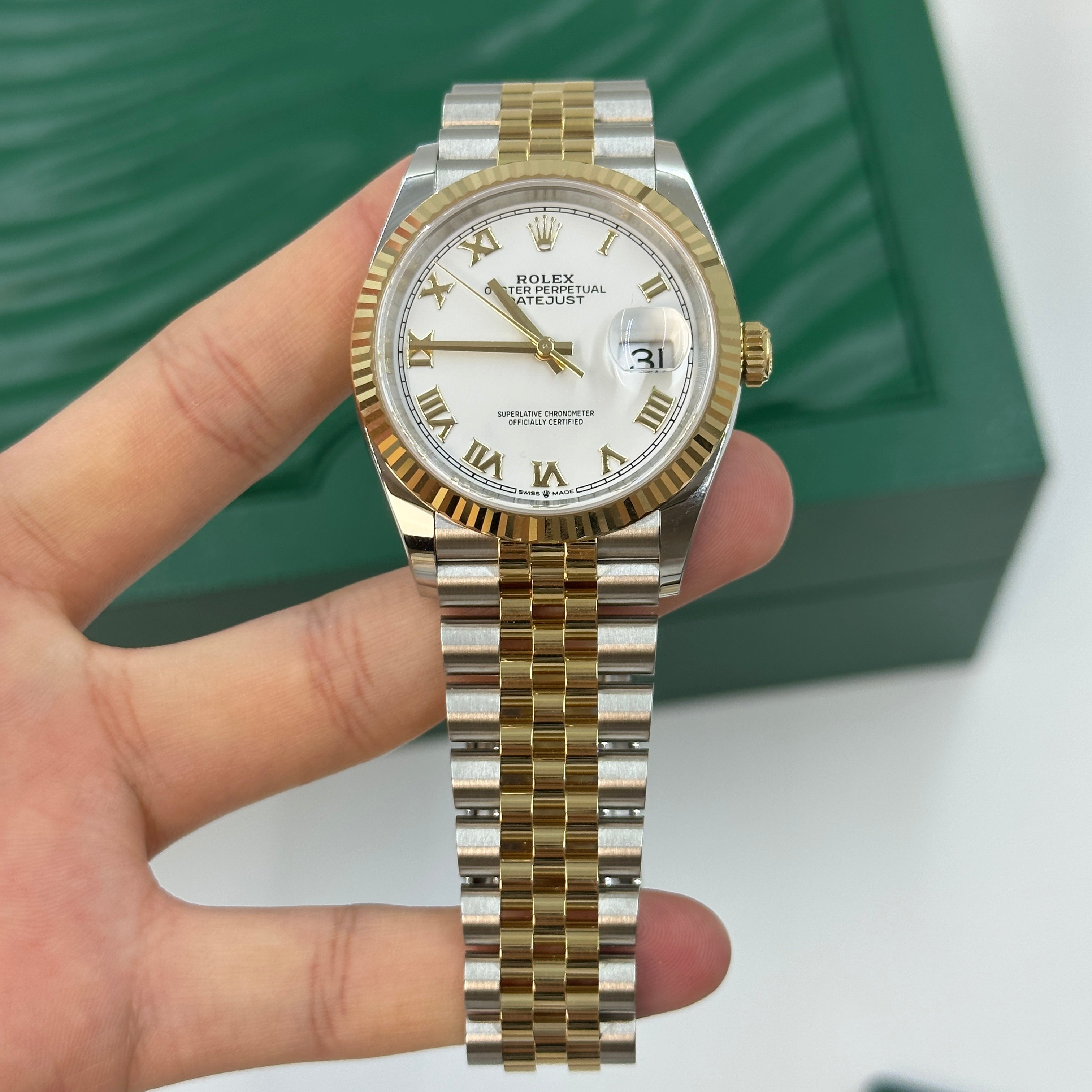 Rolex Datejust 36 126233 White Roman Jubilee