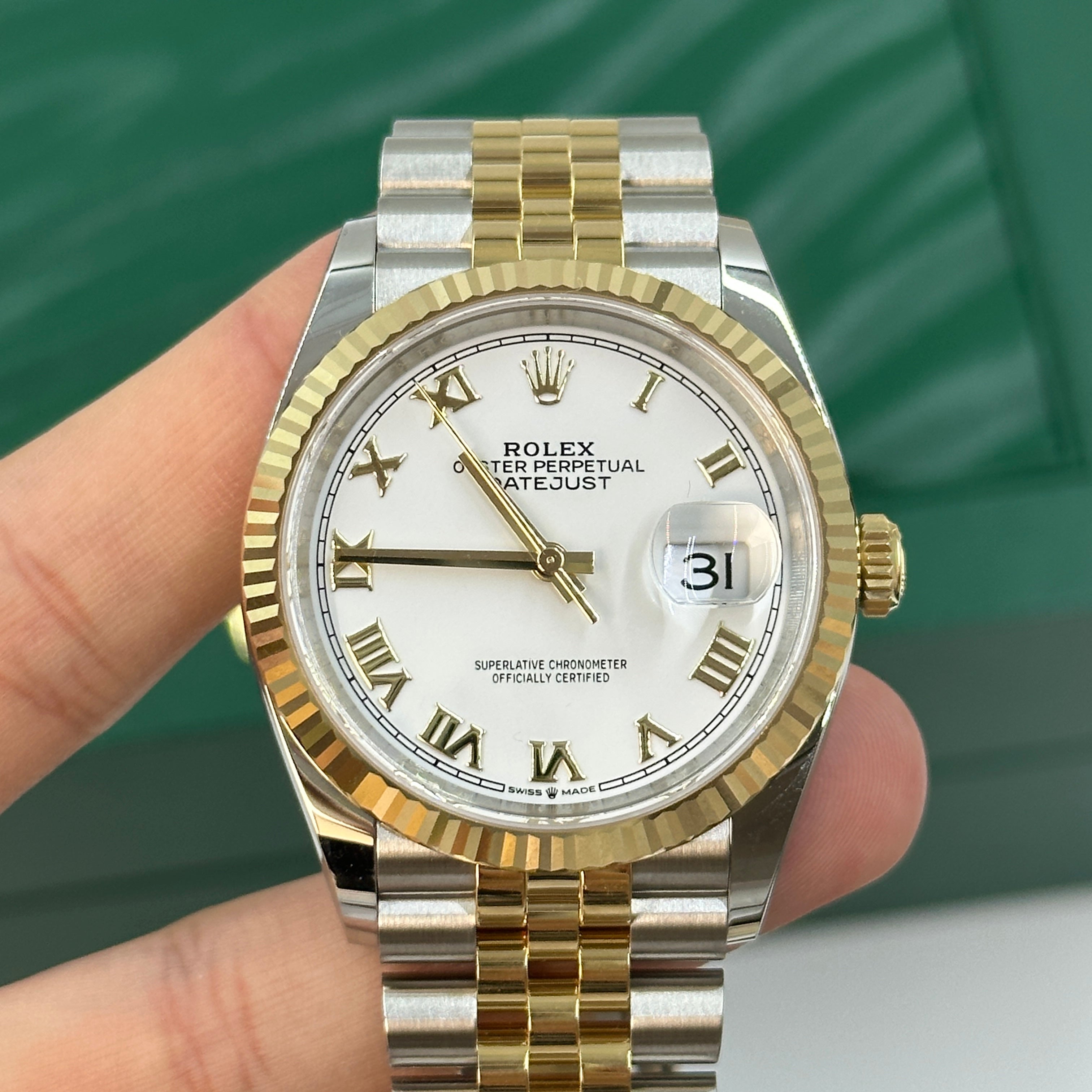 Rolex Datejust 36 126233 White Roman Jubilee
