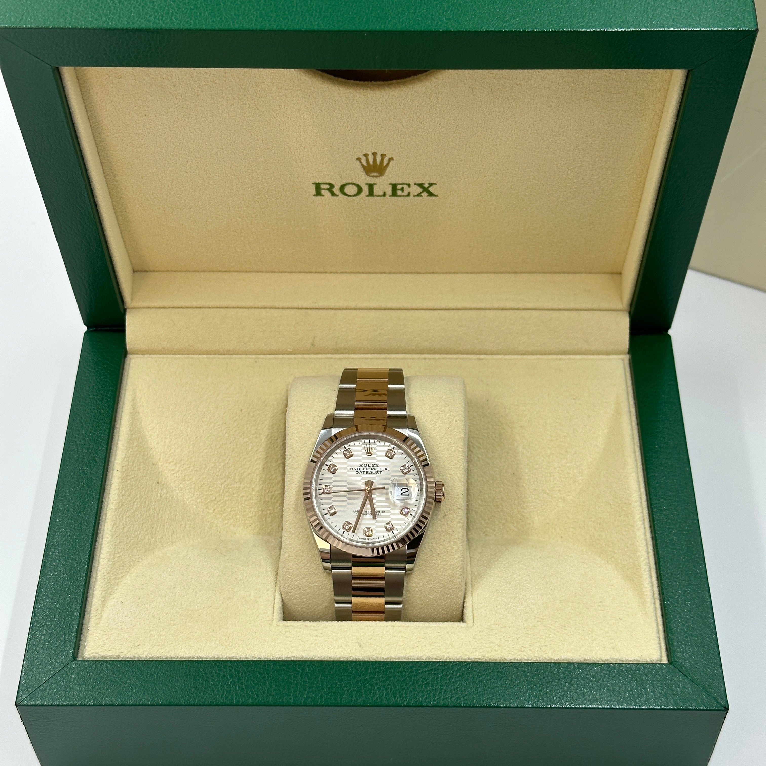 Rolex Datejust 36 126231G Silber geriffelte Oyster 2024