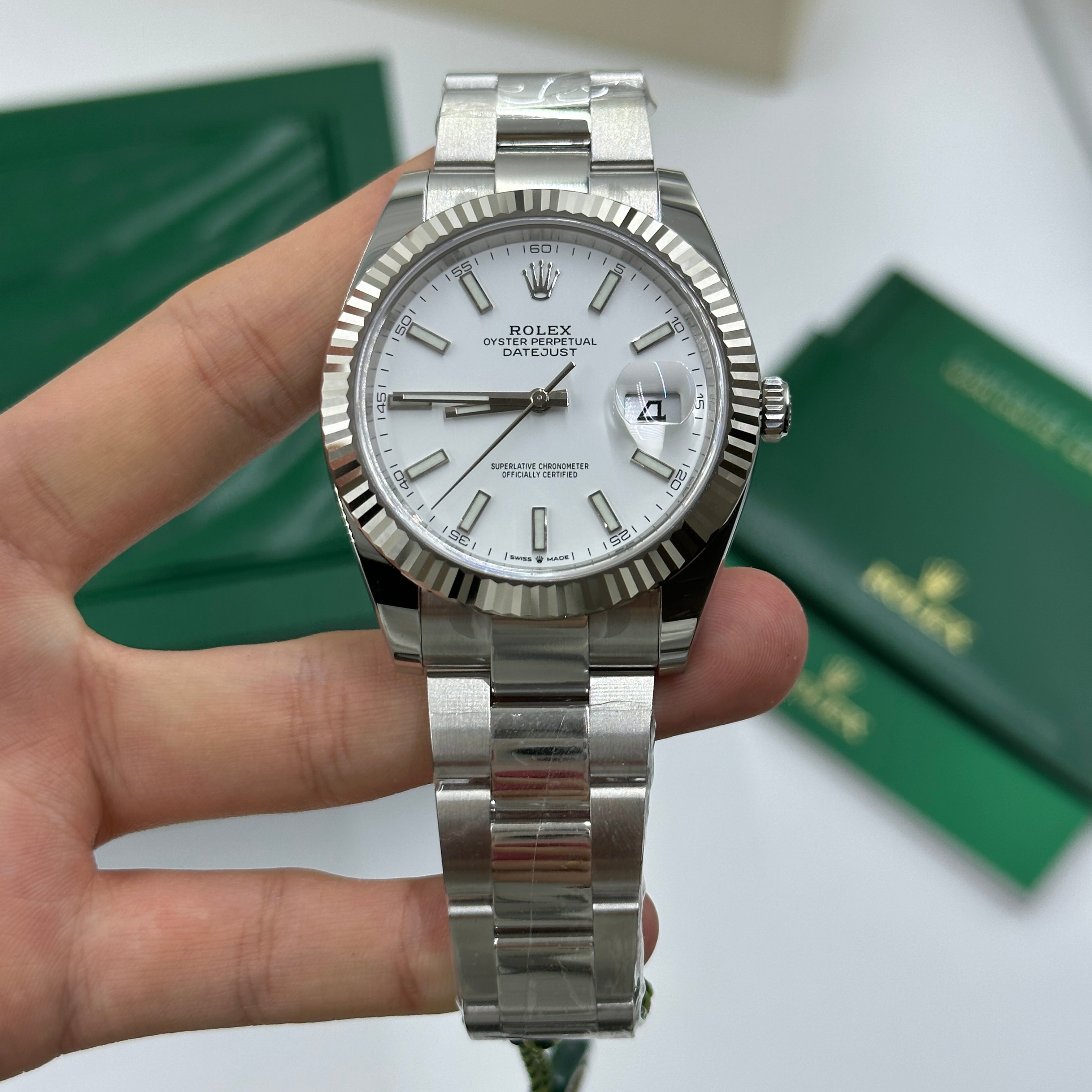 Rolex Datejust 41 126334 Weißer Index Oyster 2025