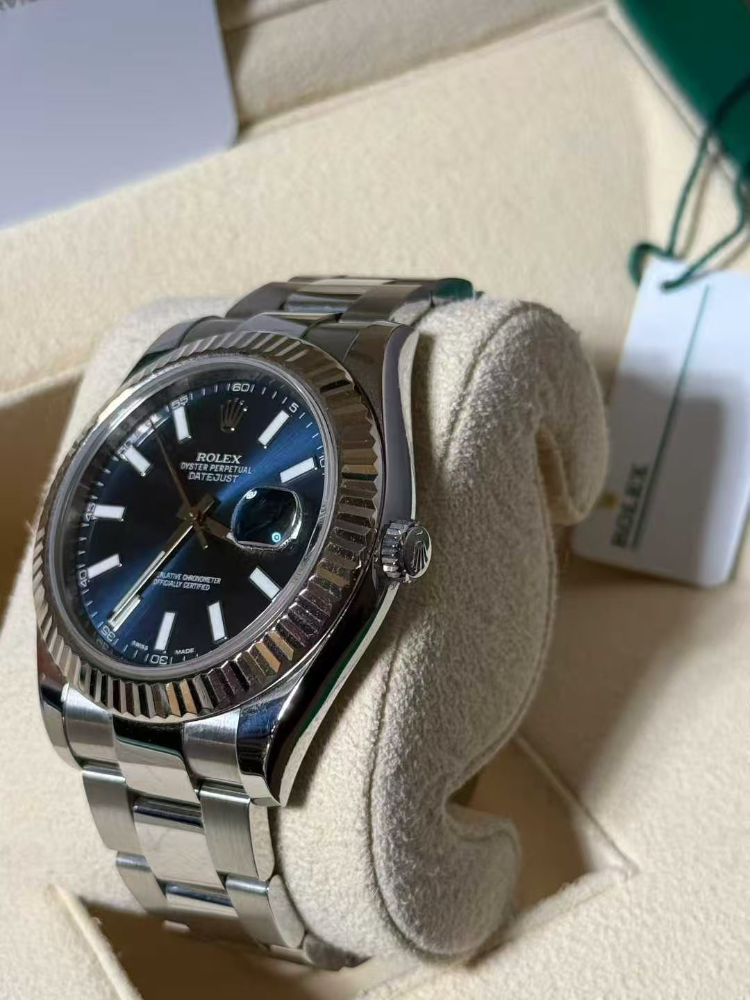 ROLEX 116334 blue oyster  10.5links