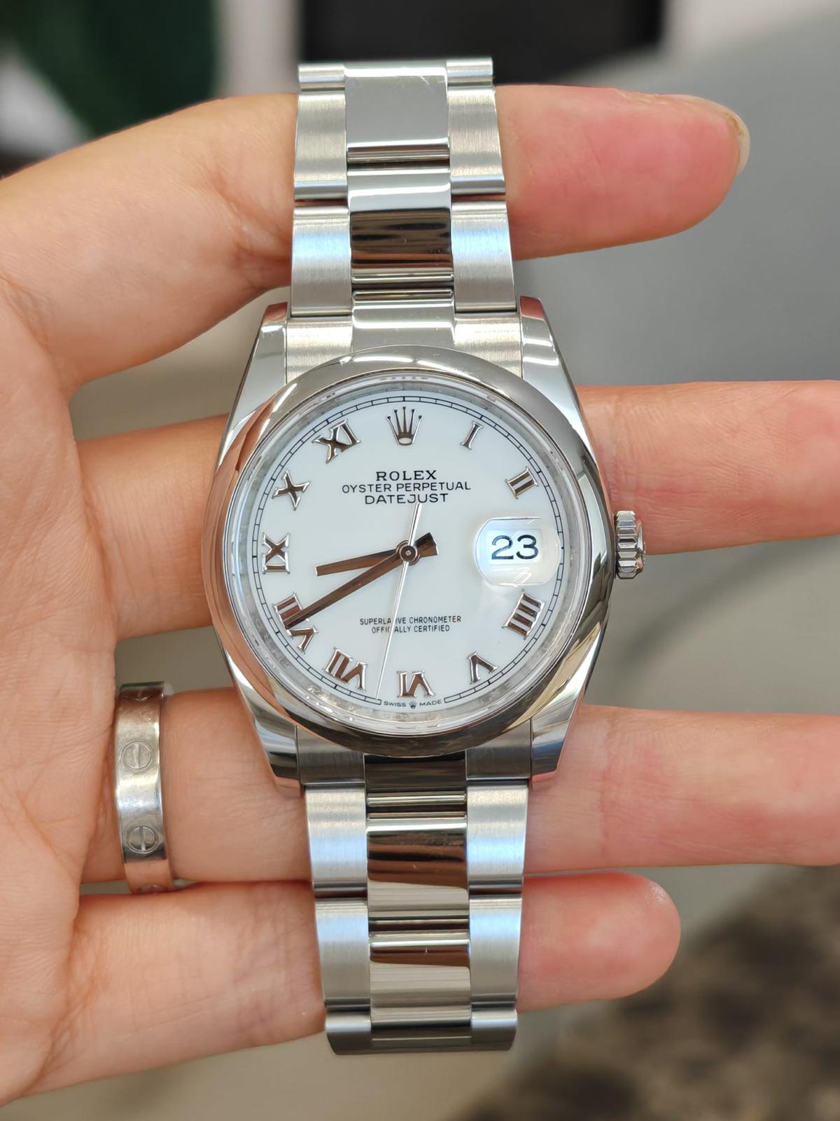 Rolex Datejust 36 126200 White Roman Oyster 2026