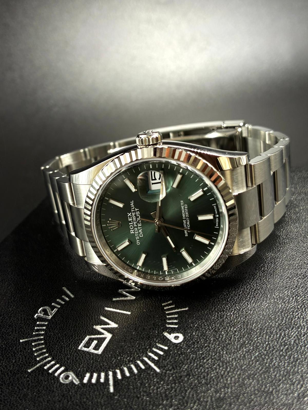 Rolex Datejust 36 126234 Green Index Oyster
