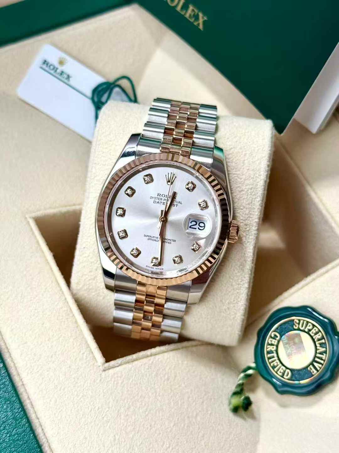 Rolex 116231 silver  diamond  jubilee  22links
