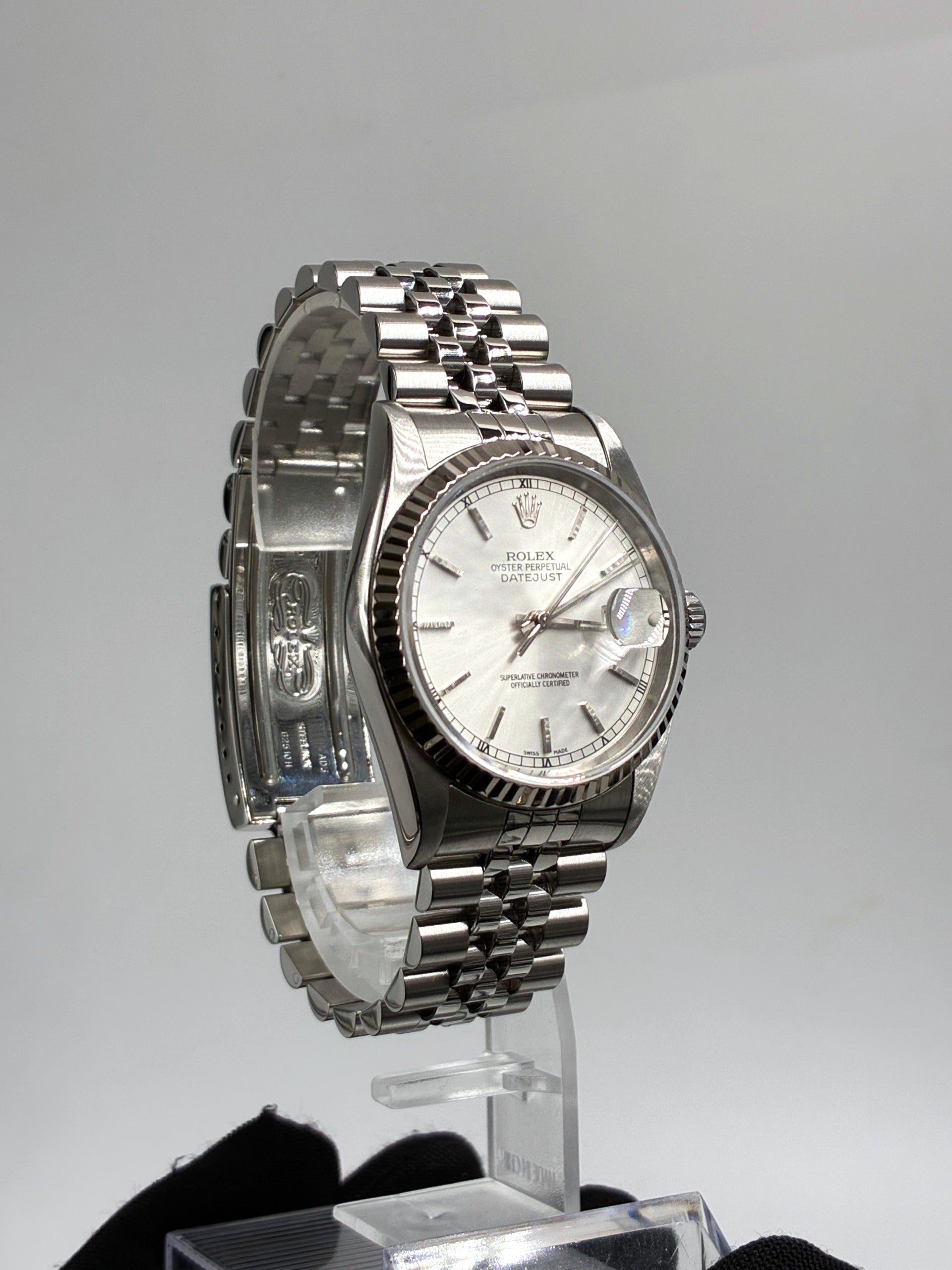 Rolex 16234 Silver Index Jubilee naked