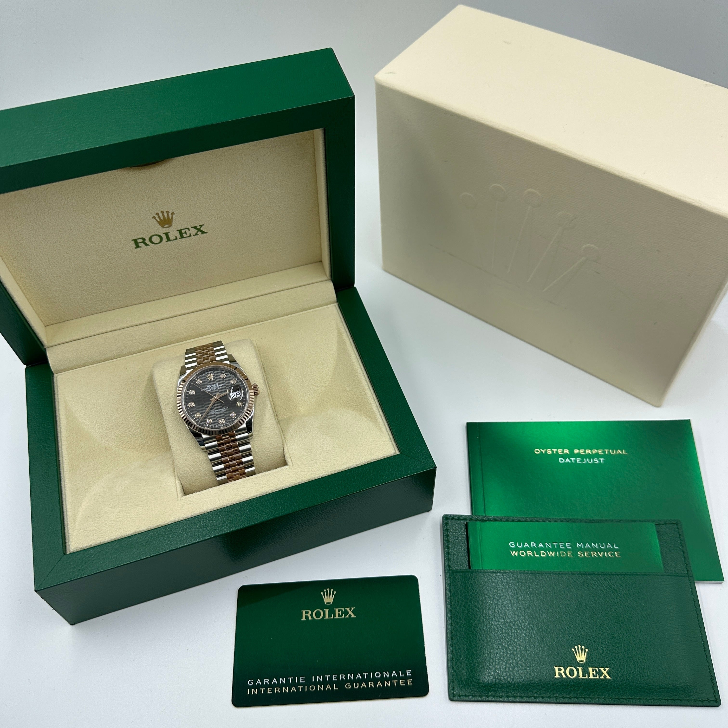 Rolex Datejust 36 126231G Grau geriffeltes Jubiläum 2024