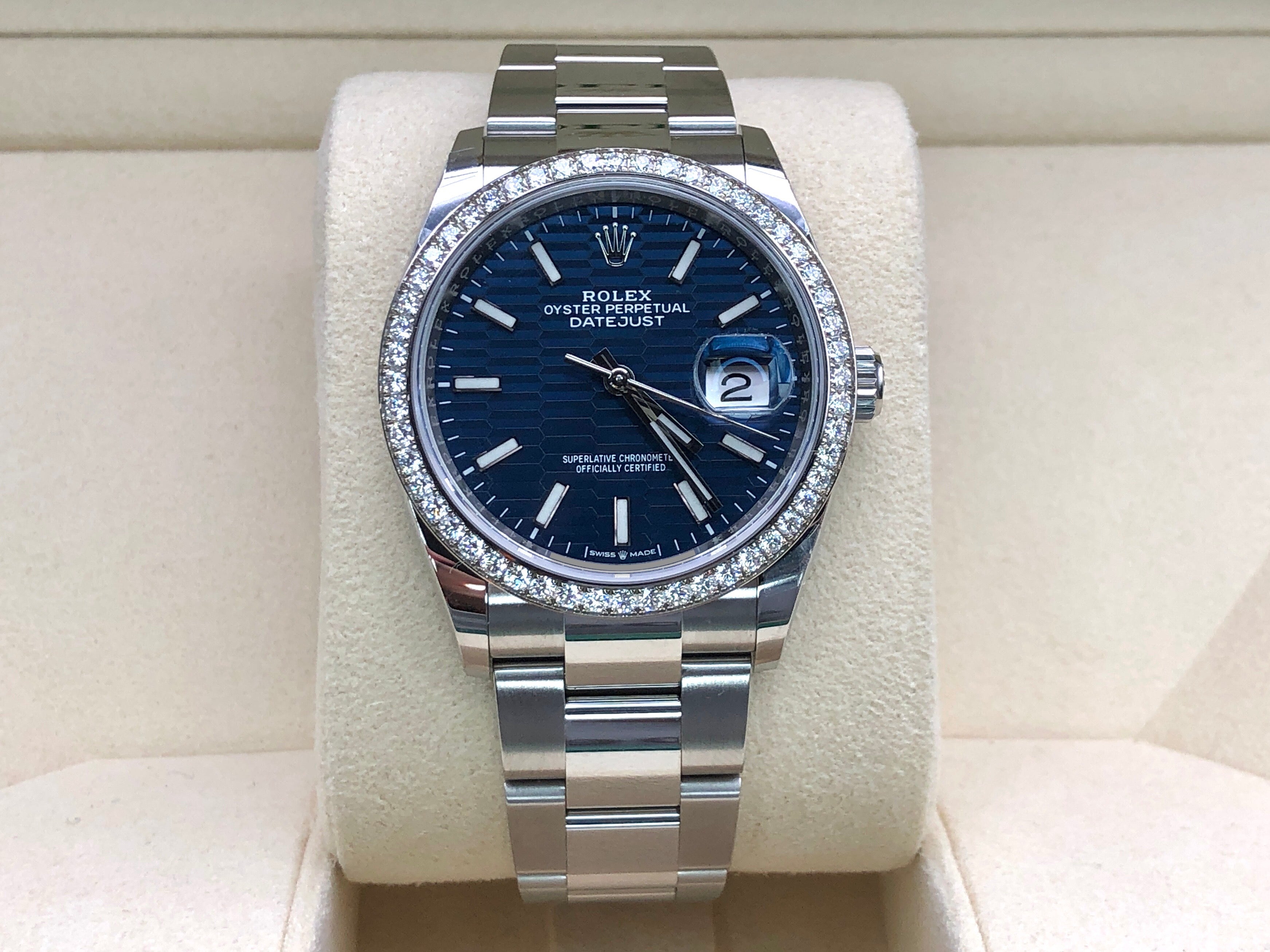 Rolex Datejust 36 126284RBR Geriffelte blaue Auster 2021