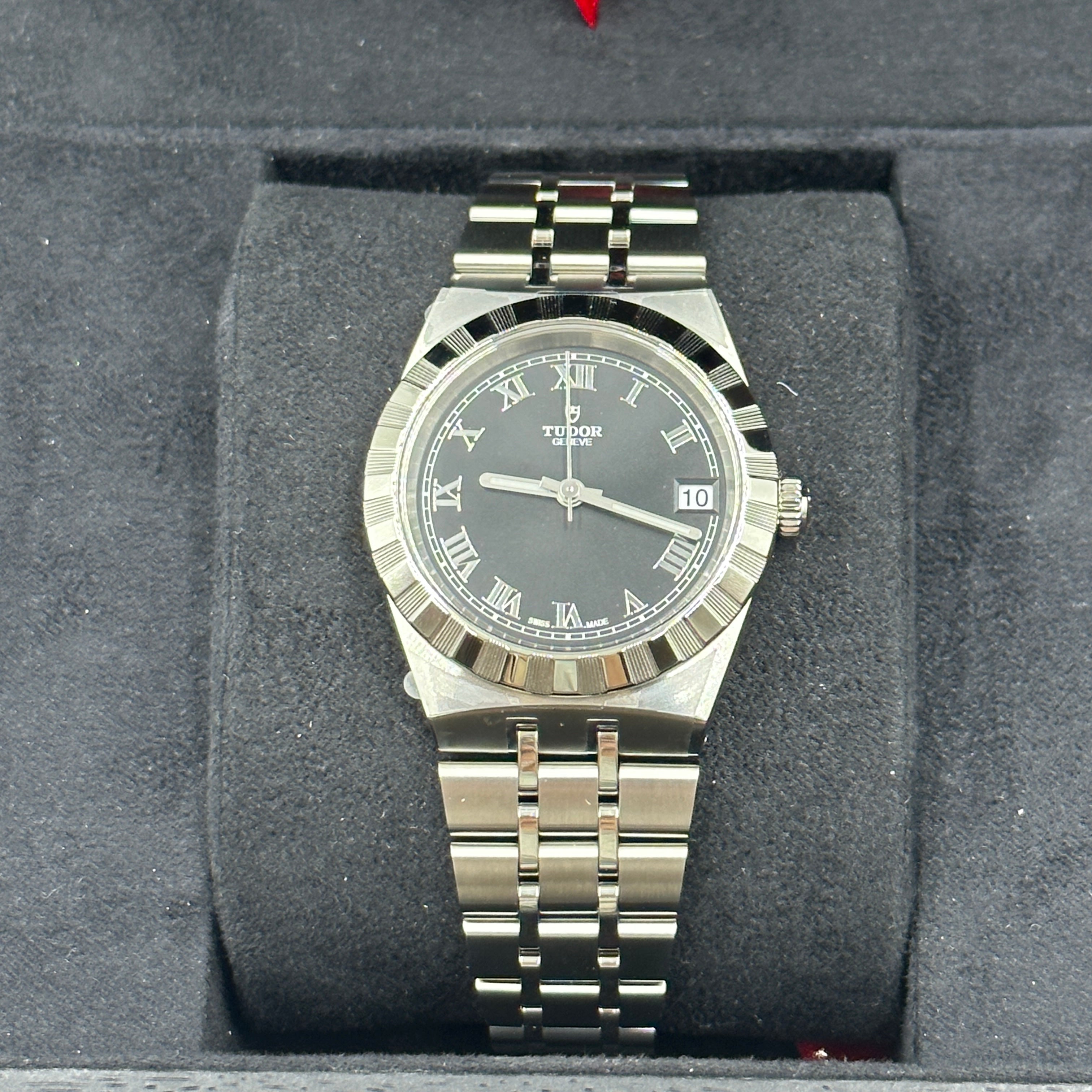 Tudor Tudor Royal 34 mm 28400-0003 Schwarzer römischer Stahl 2022
