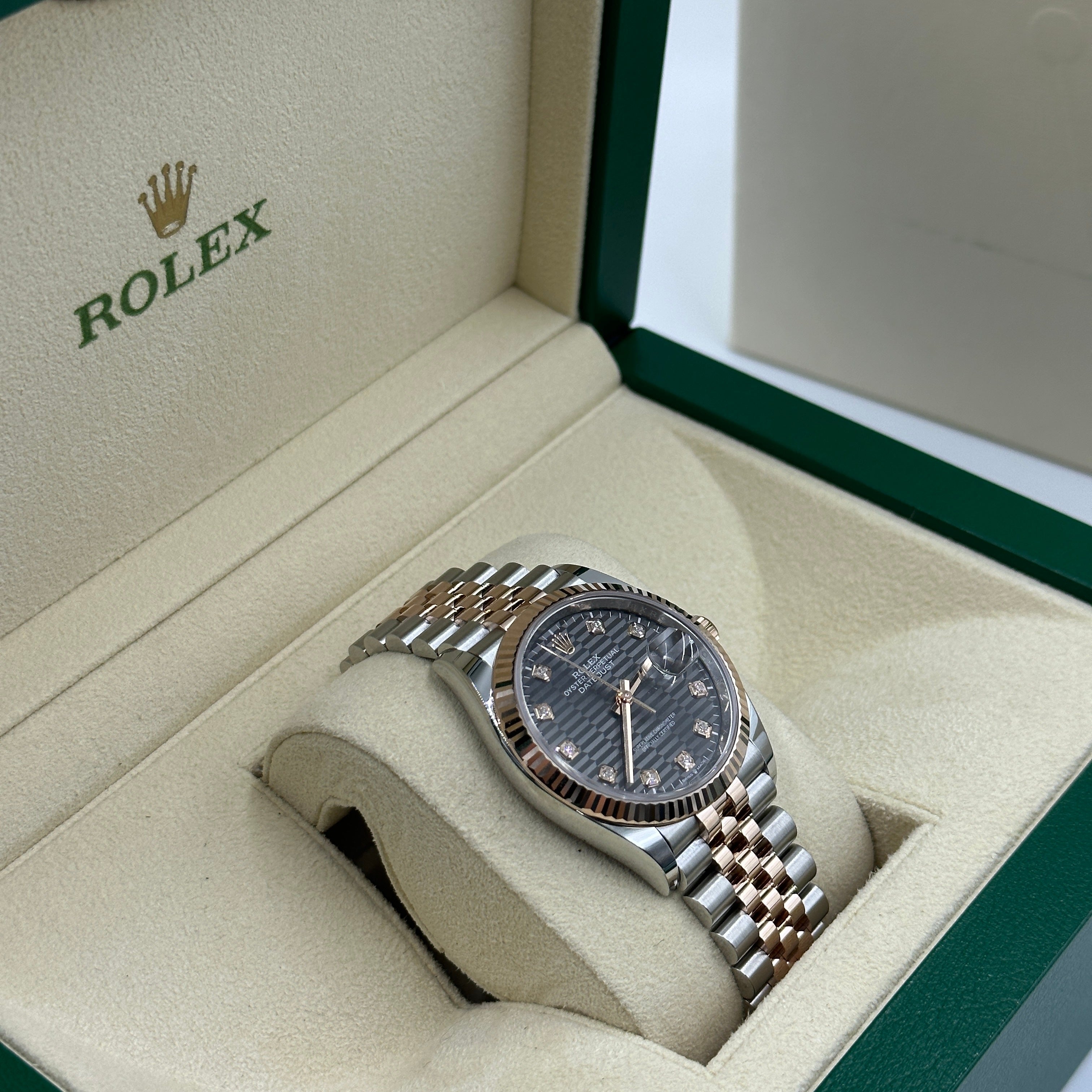 Rolex Datejust 36 126231G Grau geriffeltes Jubiläum 2024
