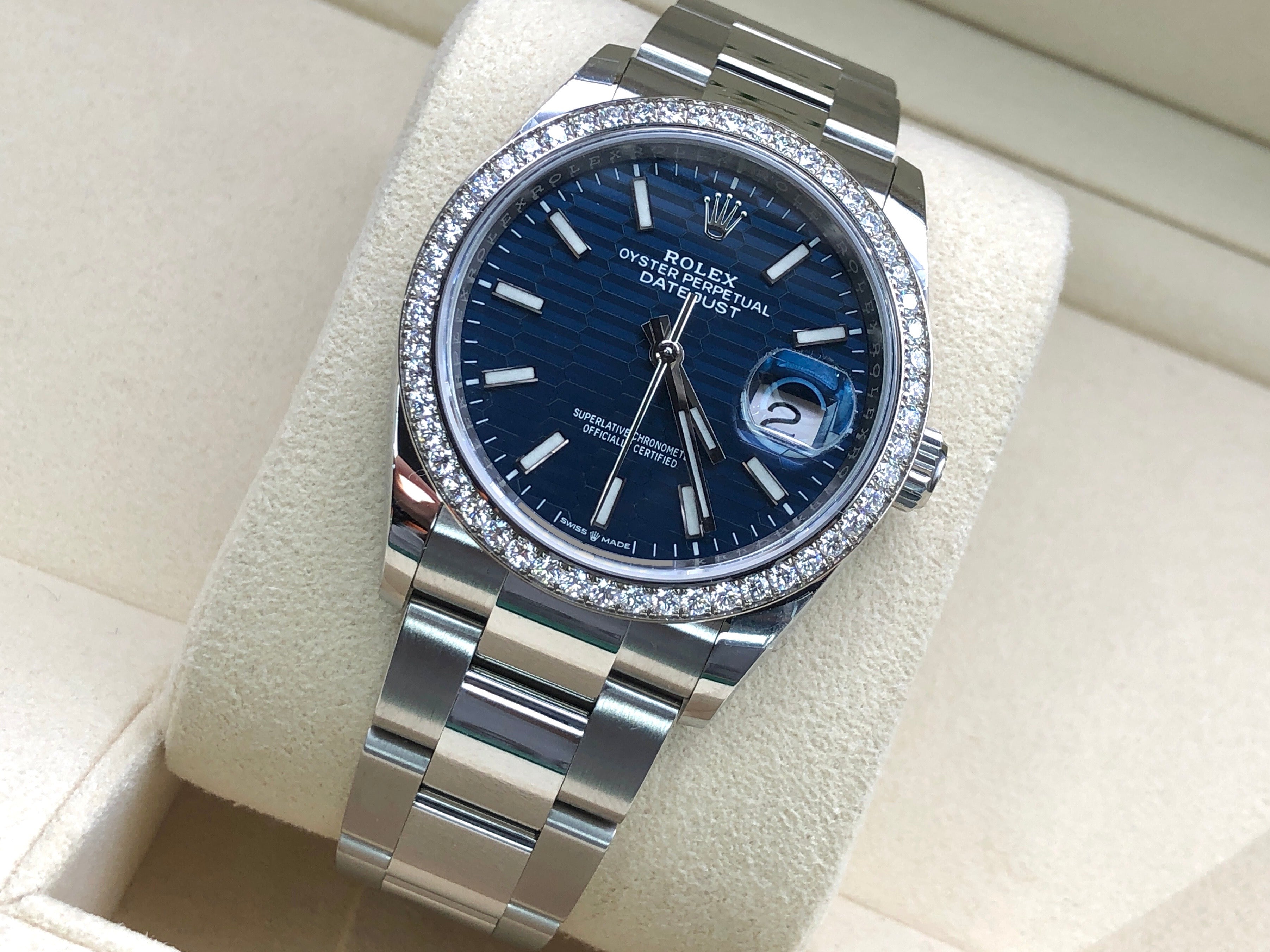 Rolex Datejust 36 126284RBR Geriffelte blaue Auster 2021