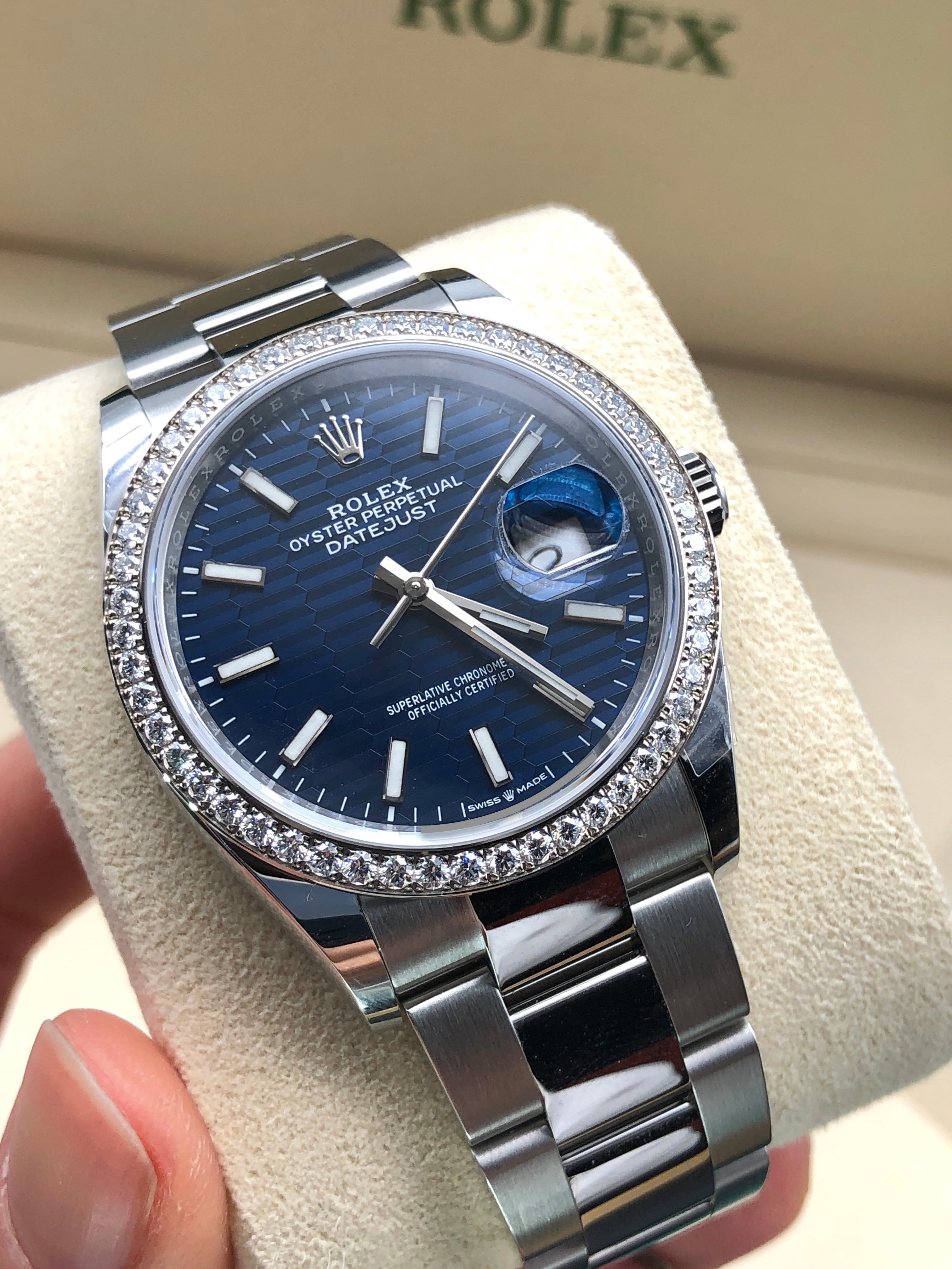 Rolex Datejust 36 126284RBR Geriffelte blaue Auster 2021