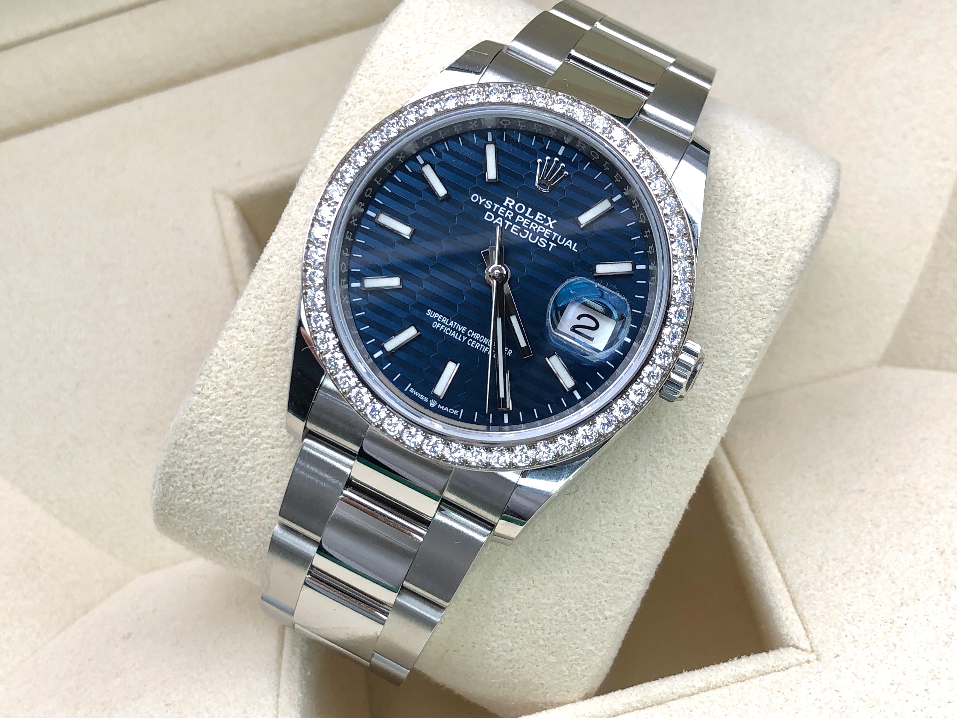 Rolex Datejust 36 126284RBR Geriffelte blaue Auster 2021