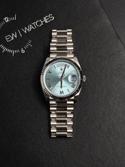 Rolex Day-Date 36 128236 ICE BLUE ROMAN