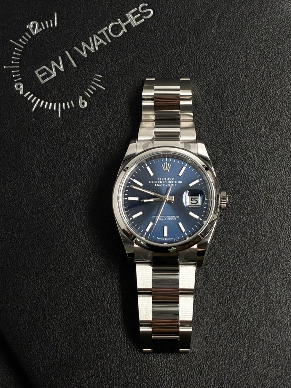 Rolex Datejust 36 126200 Blue Index Dial Oyster 2025