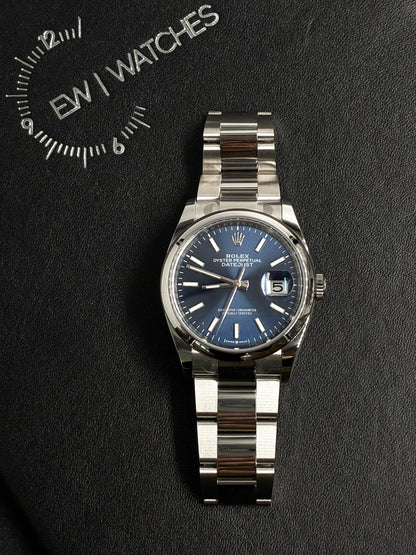 Rolex Datejust 36 126200 Blue Index Dial Oyster 2025