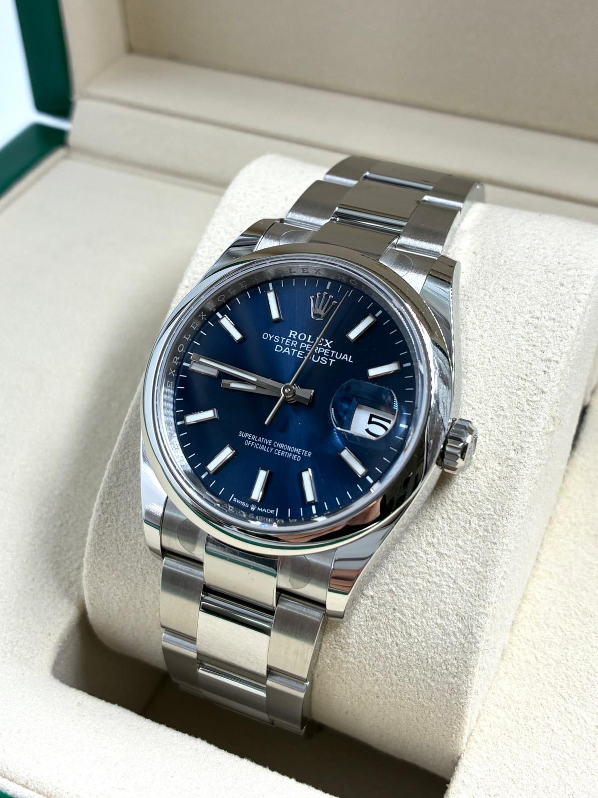Rolex Datejust 36 126200 Blue Index Dial Oyster 2025