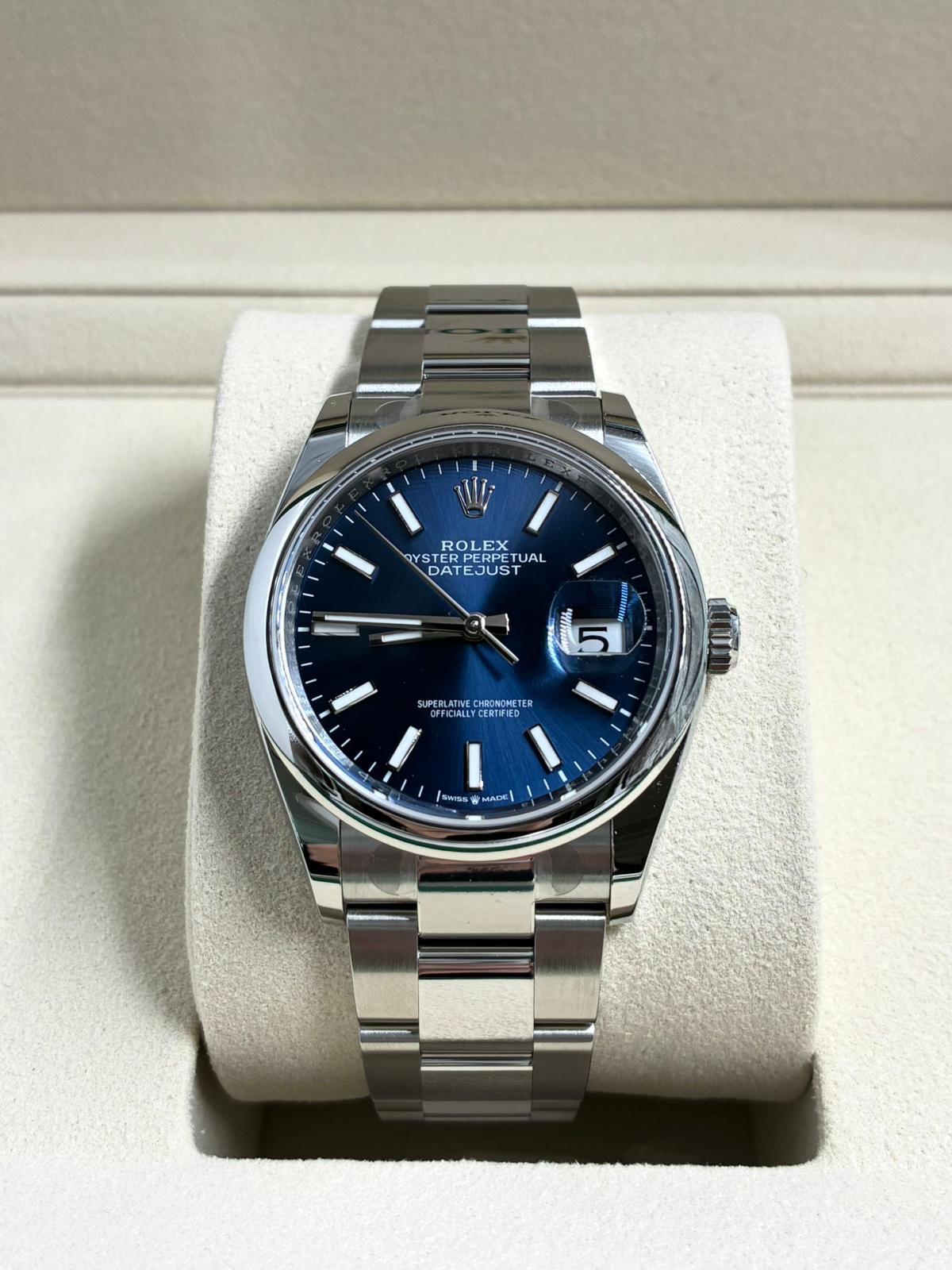 Rolex Datejust 36 126200 Blue Index Dial Oyster 2025