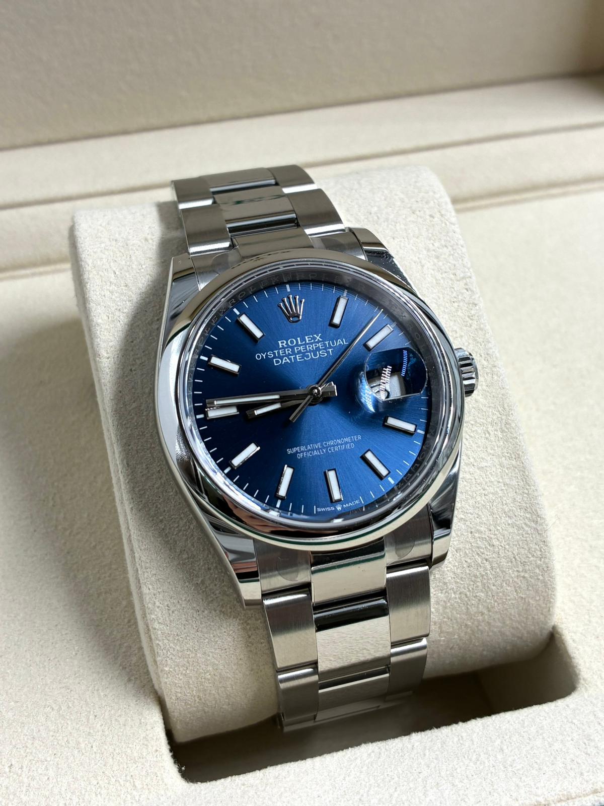 Rolex Datejust 36 126200 Blue Index Dial Oyster 2025
