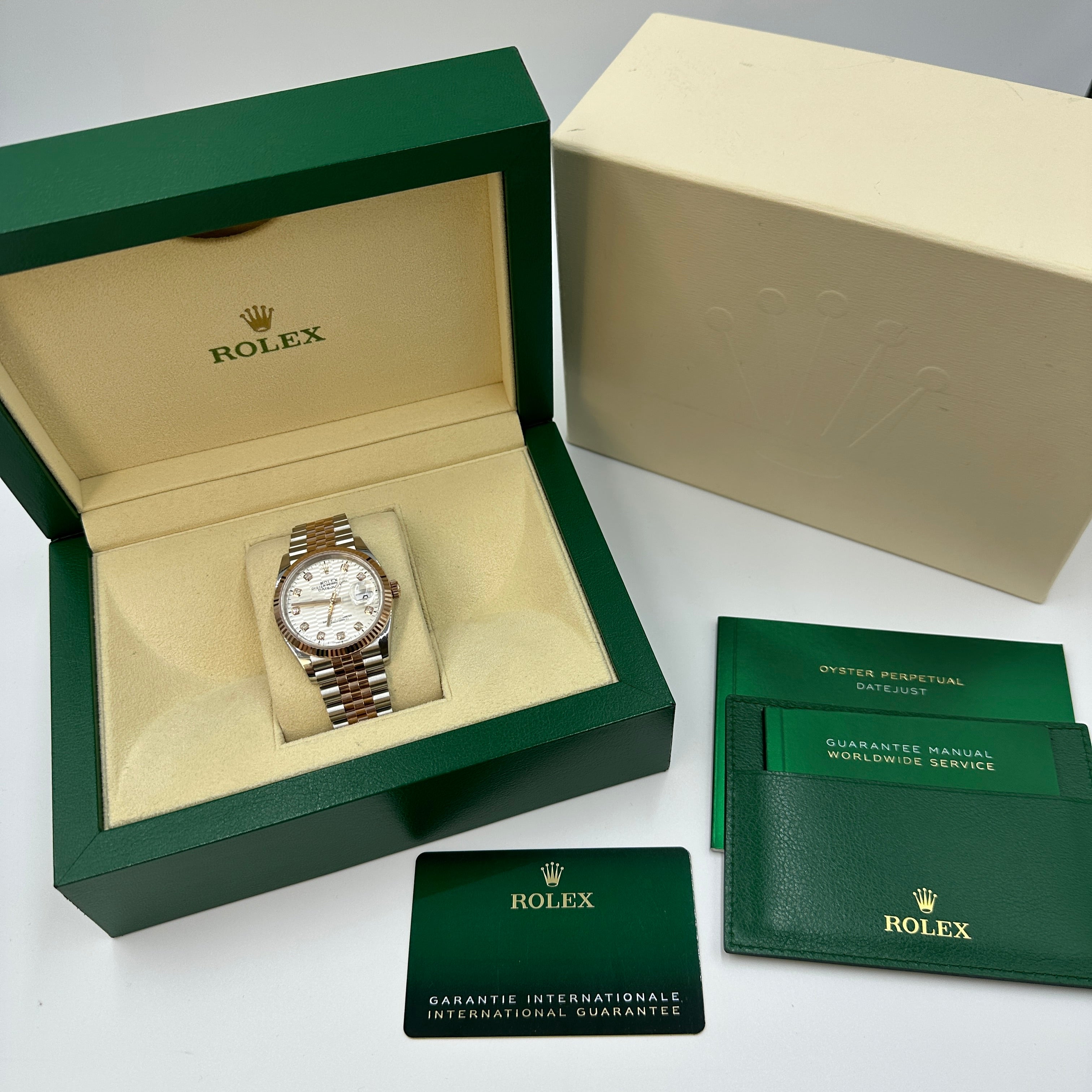 Rolex Datejust 36 126231G Silber geriffeltes Jubiläum 2024