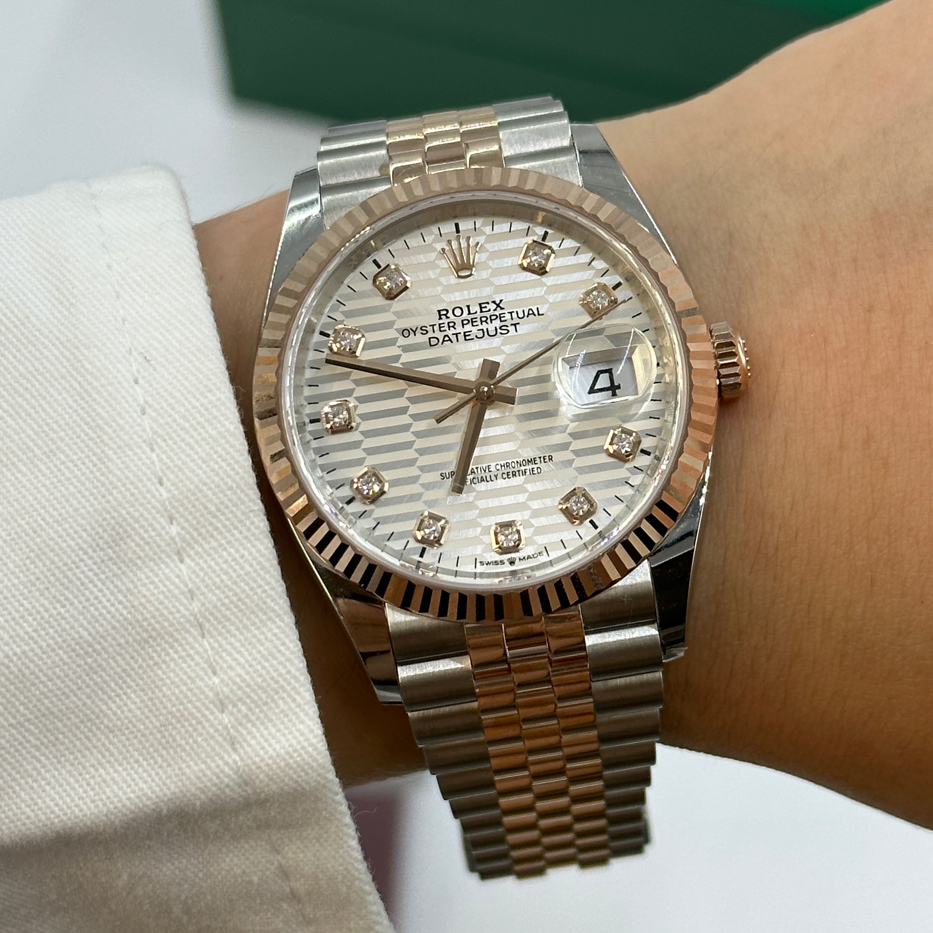 Rolex Datejust 36 126231G Silber geriffeltes Jubiläum 2024