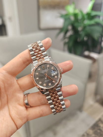 Rolex Datejust 36 126231G Grau geriffelte Oyster 2024