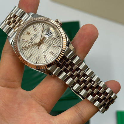 Rolex Datejust 36 126231 Silber Index geriffelt Jubilee 2024