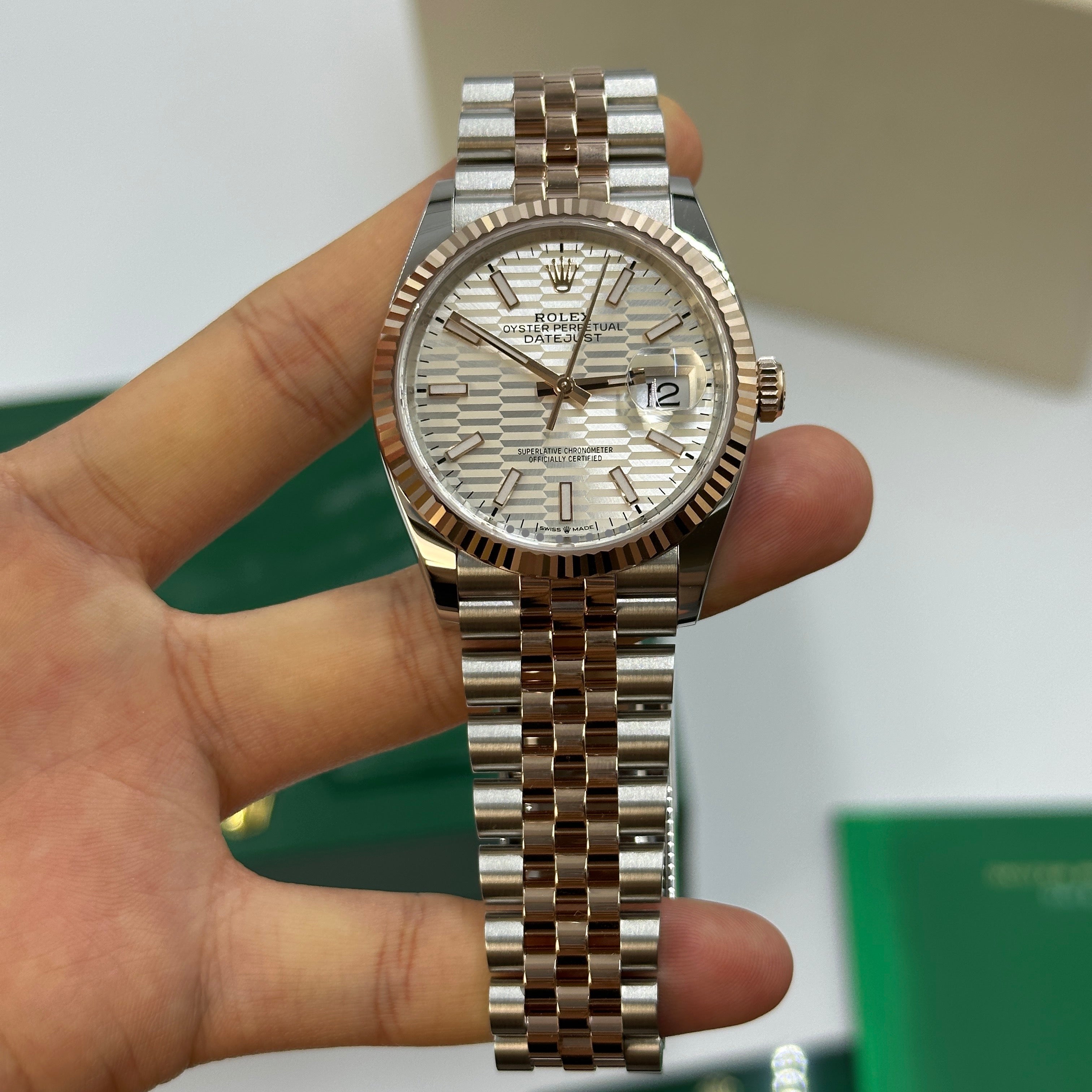 Rolex Datejust 36 126231 Silber Index geriffelt Jubilee 2024