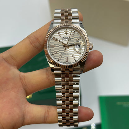 Rolex Datejust 36 126231 Silber Index geriffelt Jubilee 2024