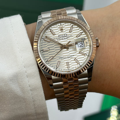 Rolex Datejust 36 126231 Silber Index geriffelt Jubilee 2024