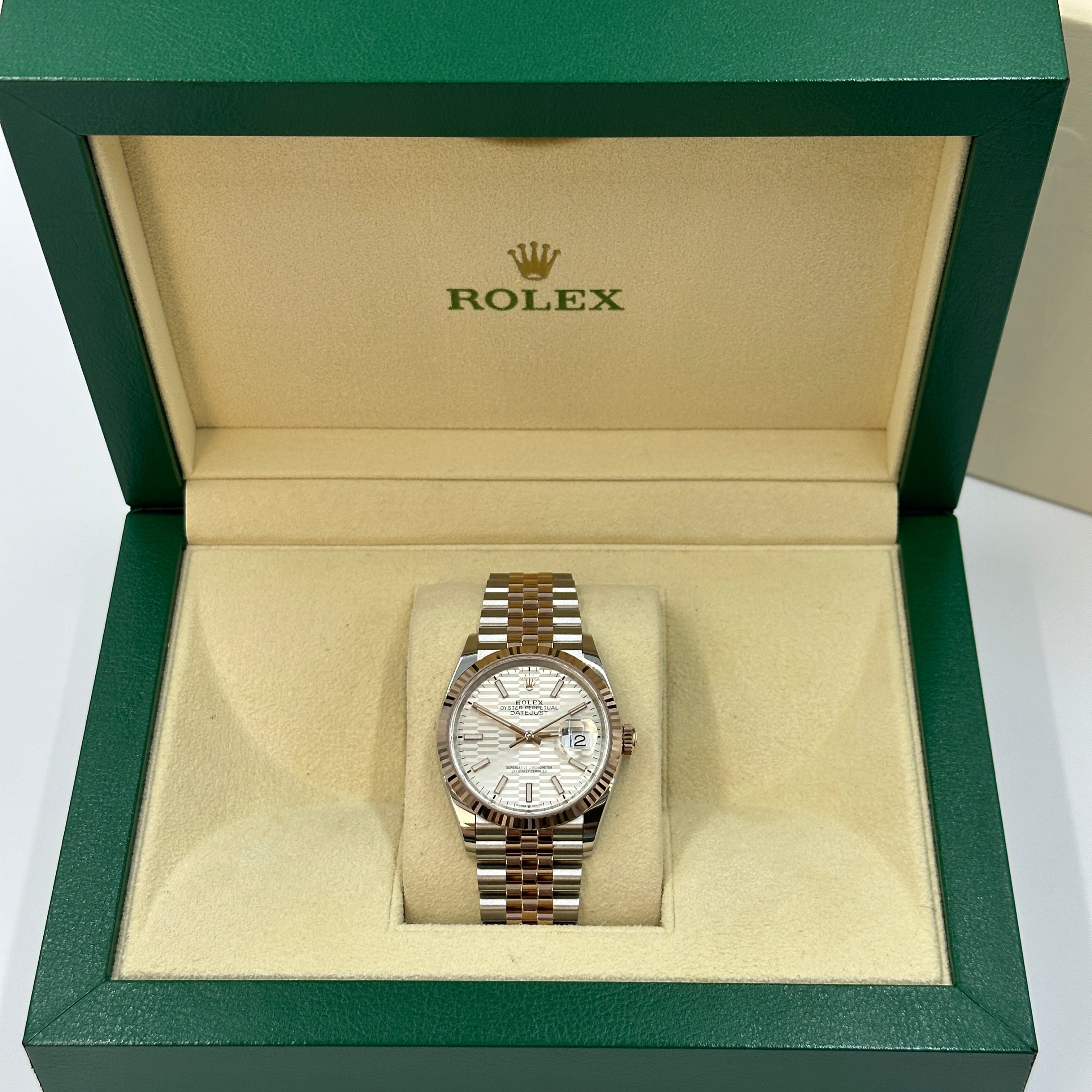 Rolex Datejust 36 126231 Silber Index geriffelt Jubilee 2024