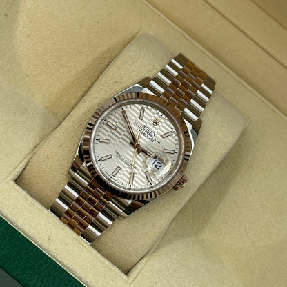 Rolex Datejust 36 126231 Silber Index geriffelt Jubilee 2024