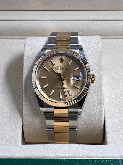 Rolex Datejust 36 126233 Champagne Index Dial Oyster 2025