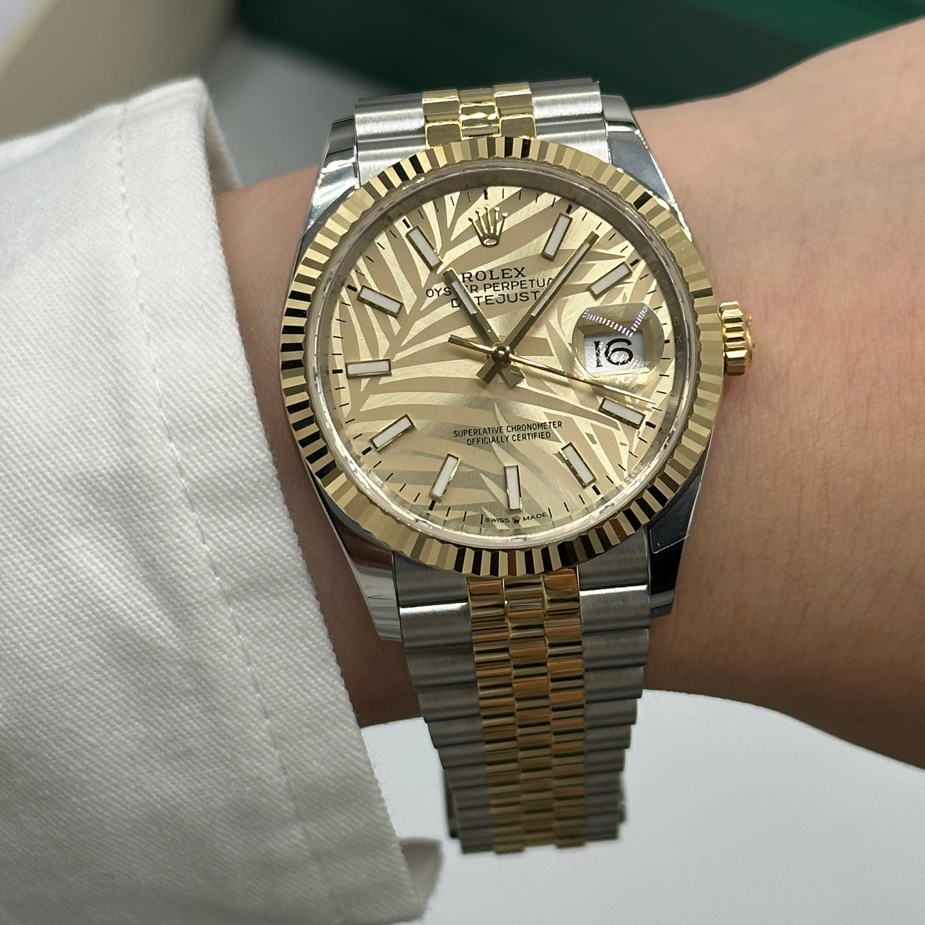 Rolex Datejust 36 126233 Champ Palm Jubilee 2024