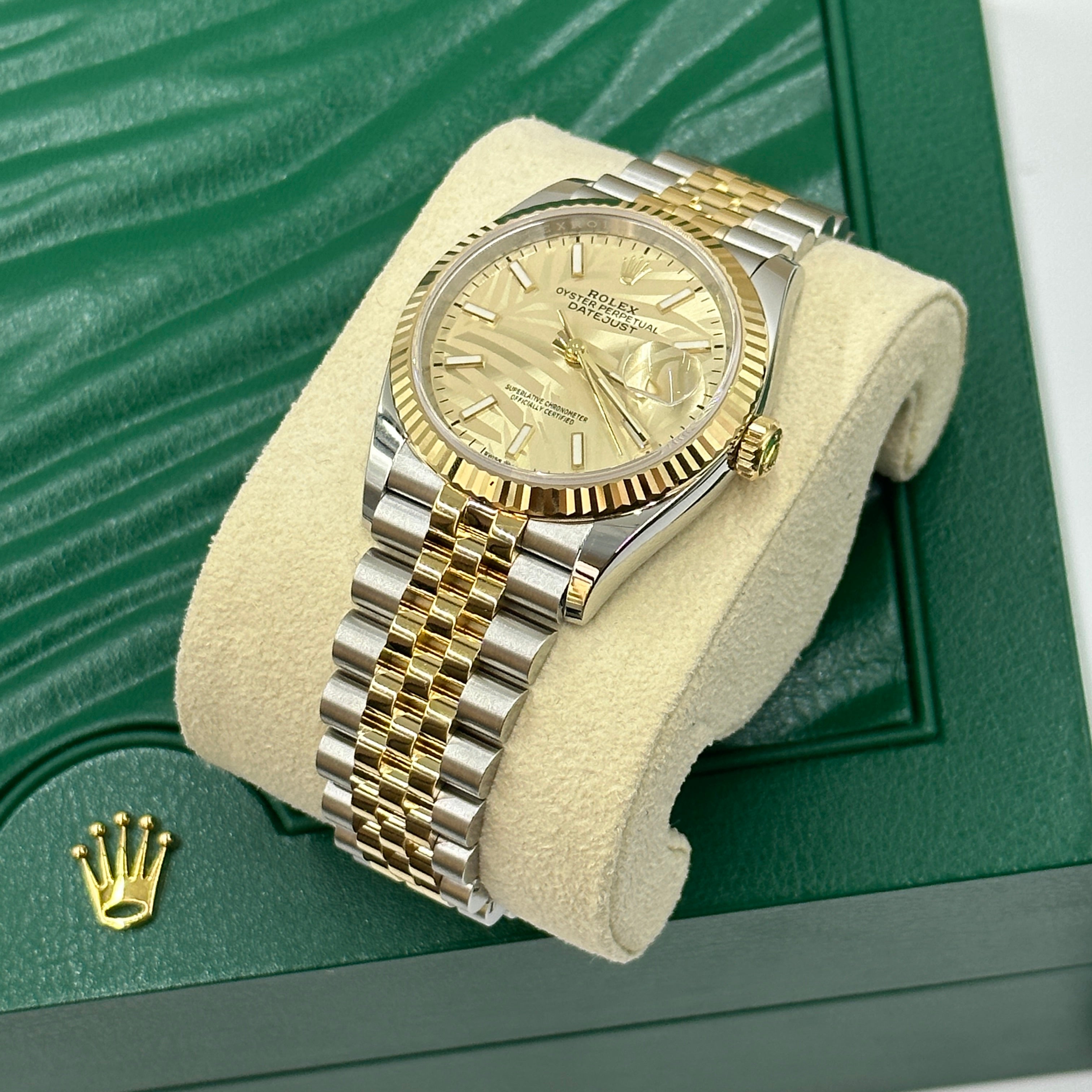Rolex Datejust 36 126233 Champ Palm Jubilee 2024