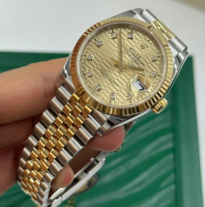 Rolex Datejust 36 126233G Champ Fluted Jubilee 2024